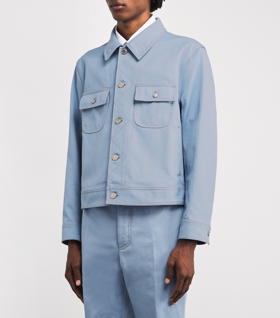 Denim Backstrap Utility Jacket LIGHT BLUE Image 3
