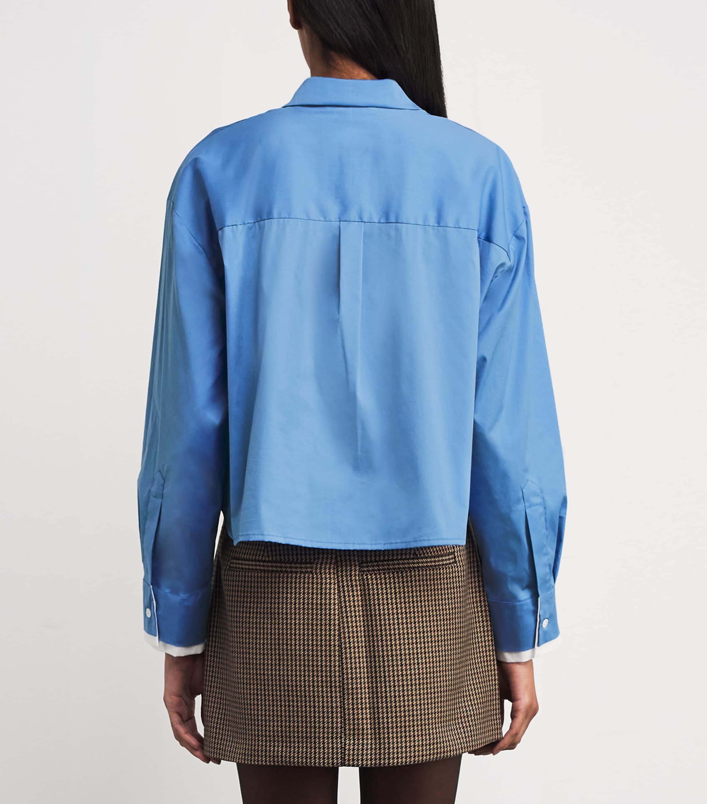 Rhinestone-Collar Shirt BLUE Image 4