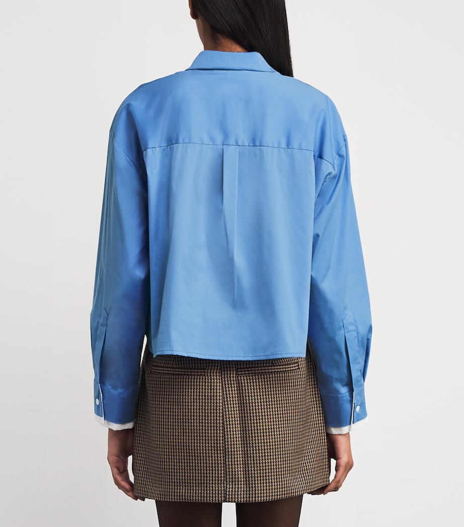 Rhinestone-Collar Shirt BLUE Image 4