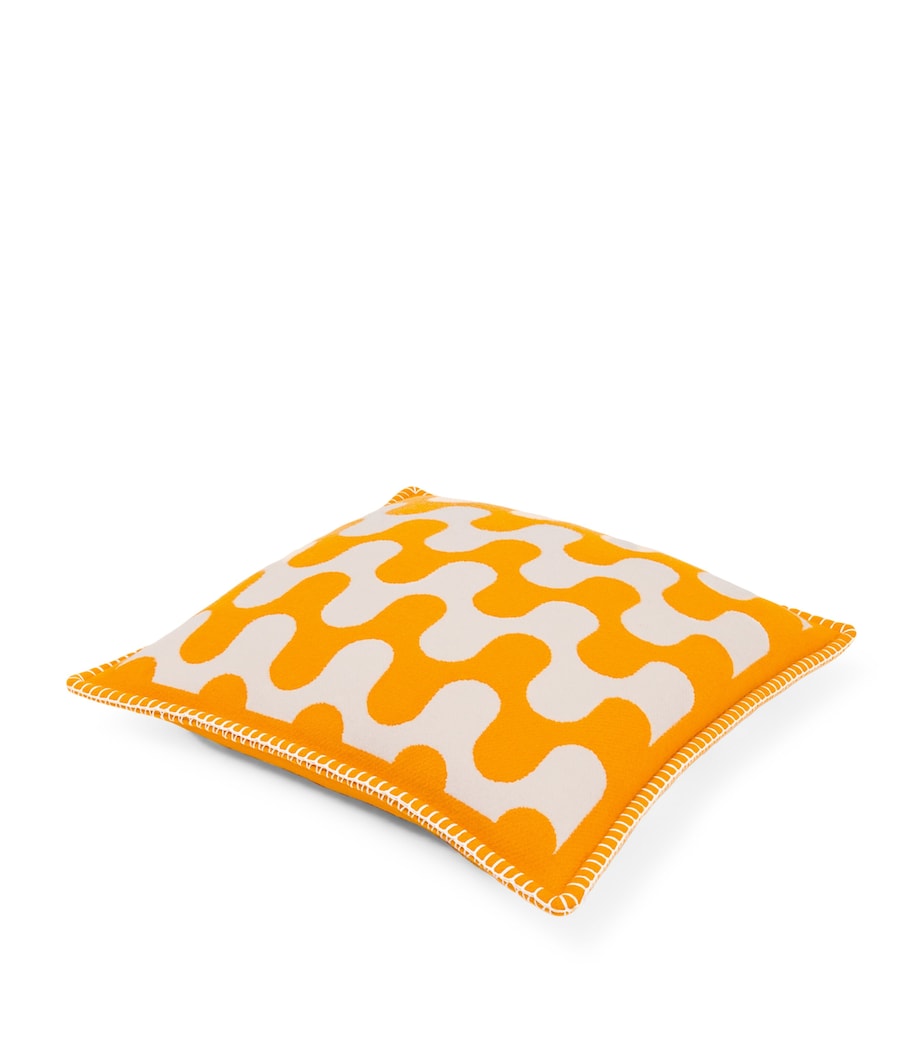 Wool Modernism 003 Cushion (50cm x 50cm) 9E16 - BRIGHT ORANGE Image 3