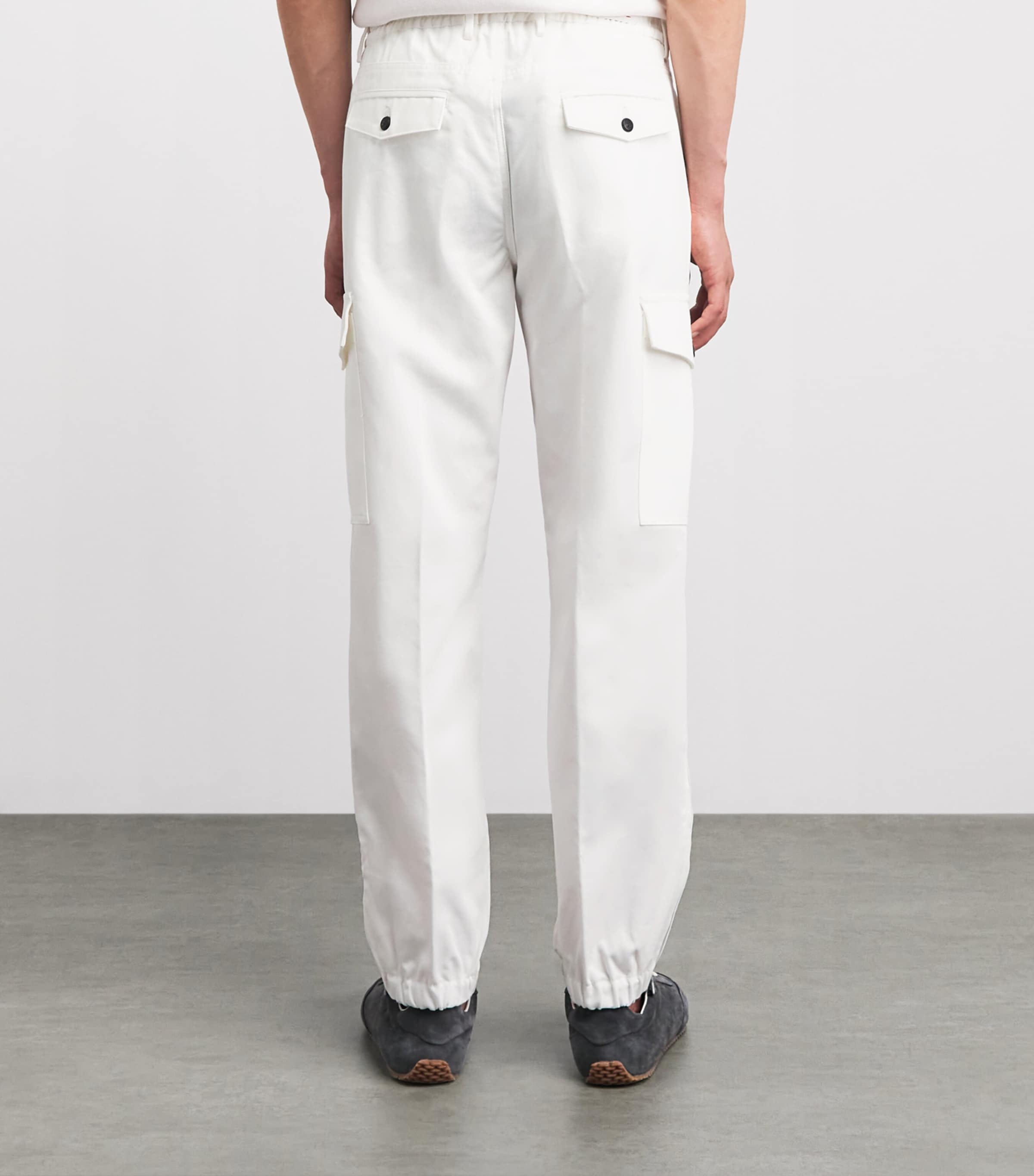 Eleventy Mens Cotton Cargo Trousers Bianco Image 5