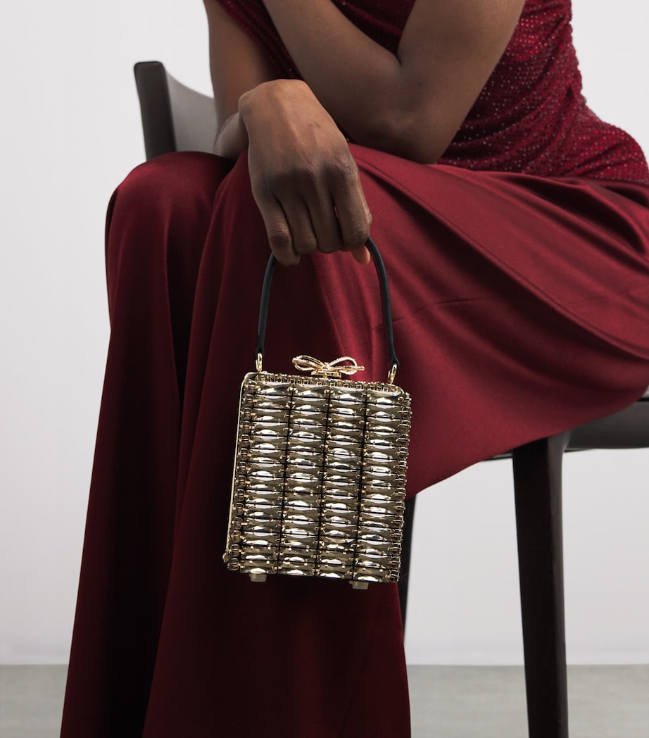 Mini Crystal-Embellished Top-Handle Bag GOLD Image 2