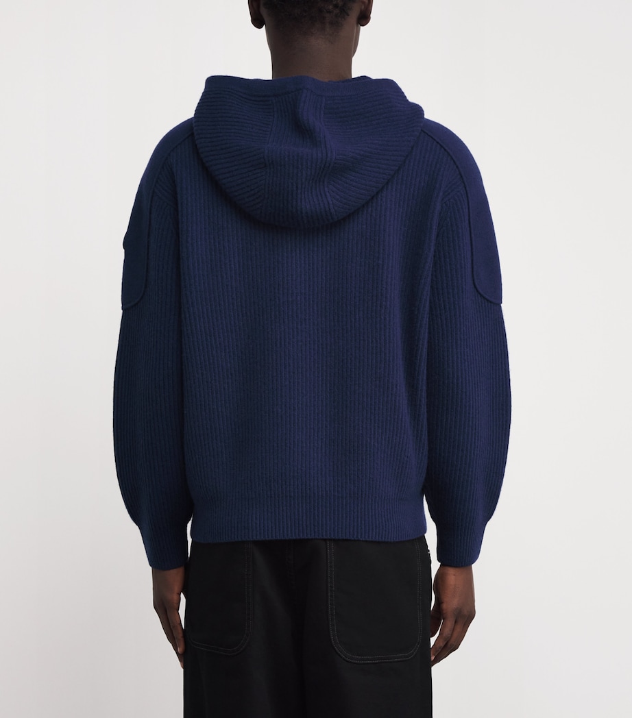Wool Ribbed Colson Hoodie NAVY - 833 Image 4