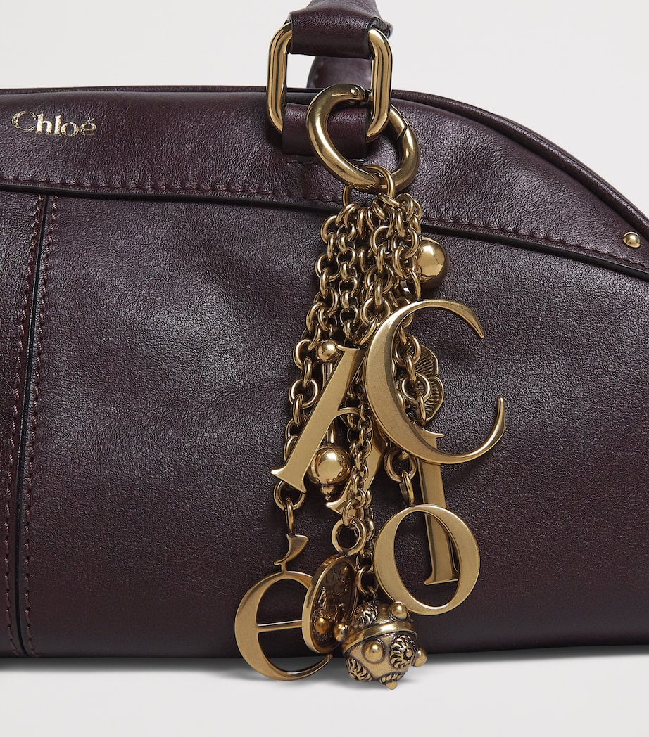 Leather Bowling Top-Handle Bag PERFECT PLUM Image 4