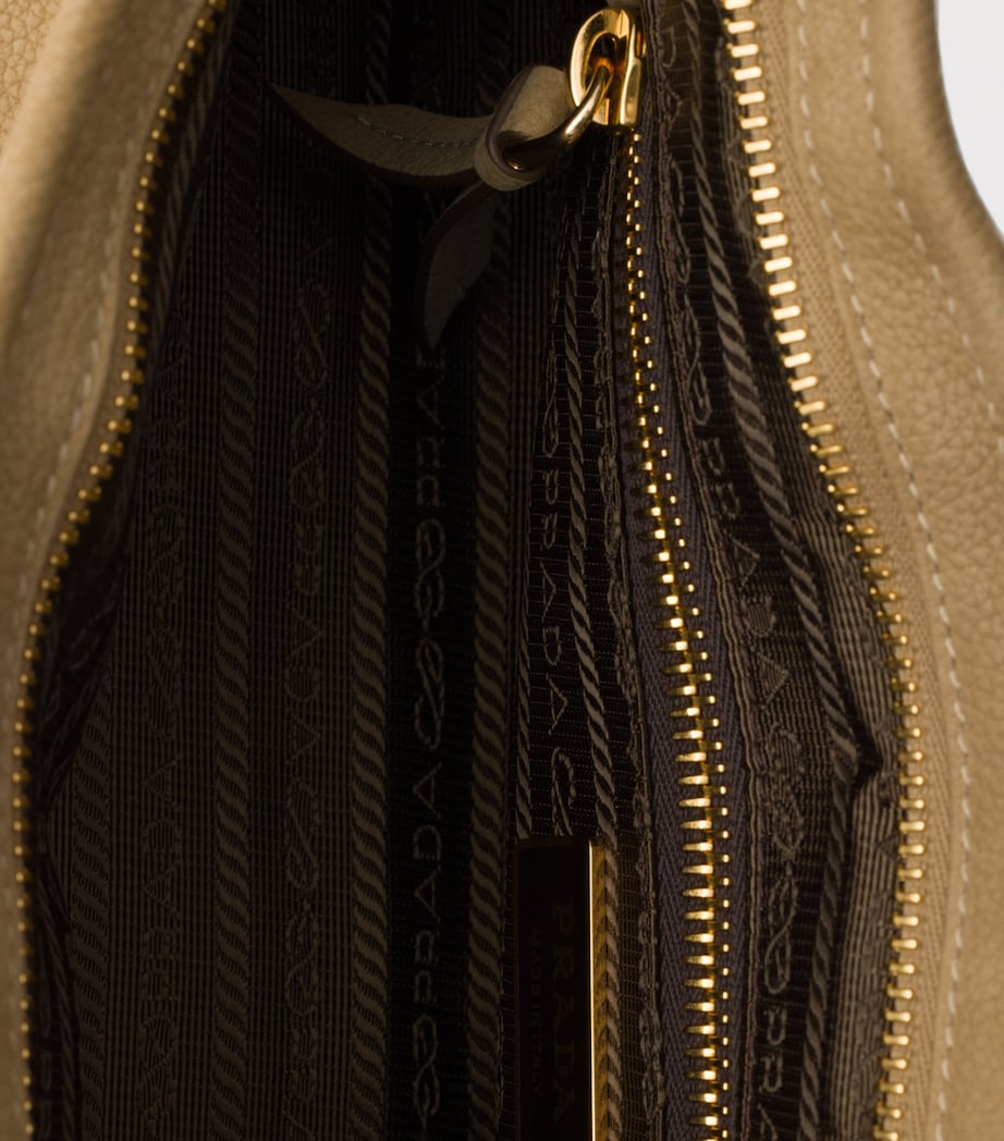 Prada Medium Nubuck Leather Bonnie Shoulder Bag Neutral Image 7
