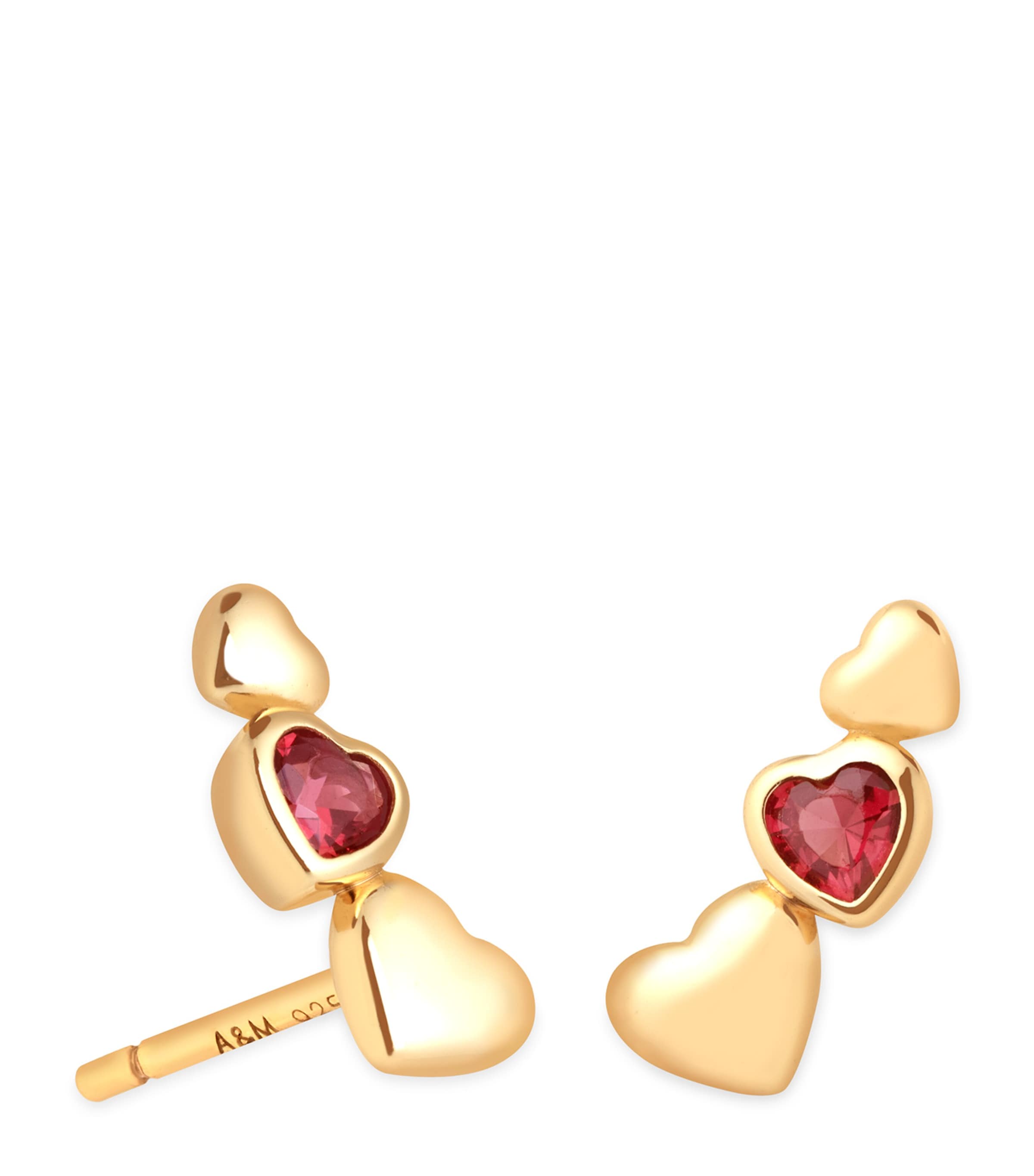 Astrid & Miyu Gold-plated Silver Heart Stud Earrings In Gold
