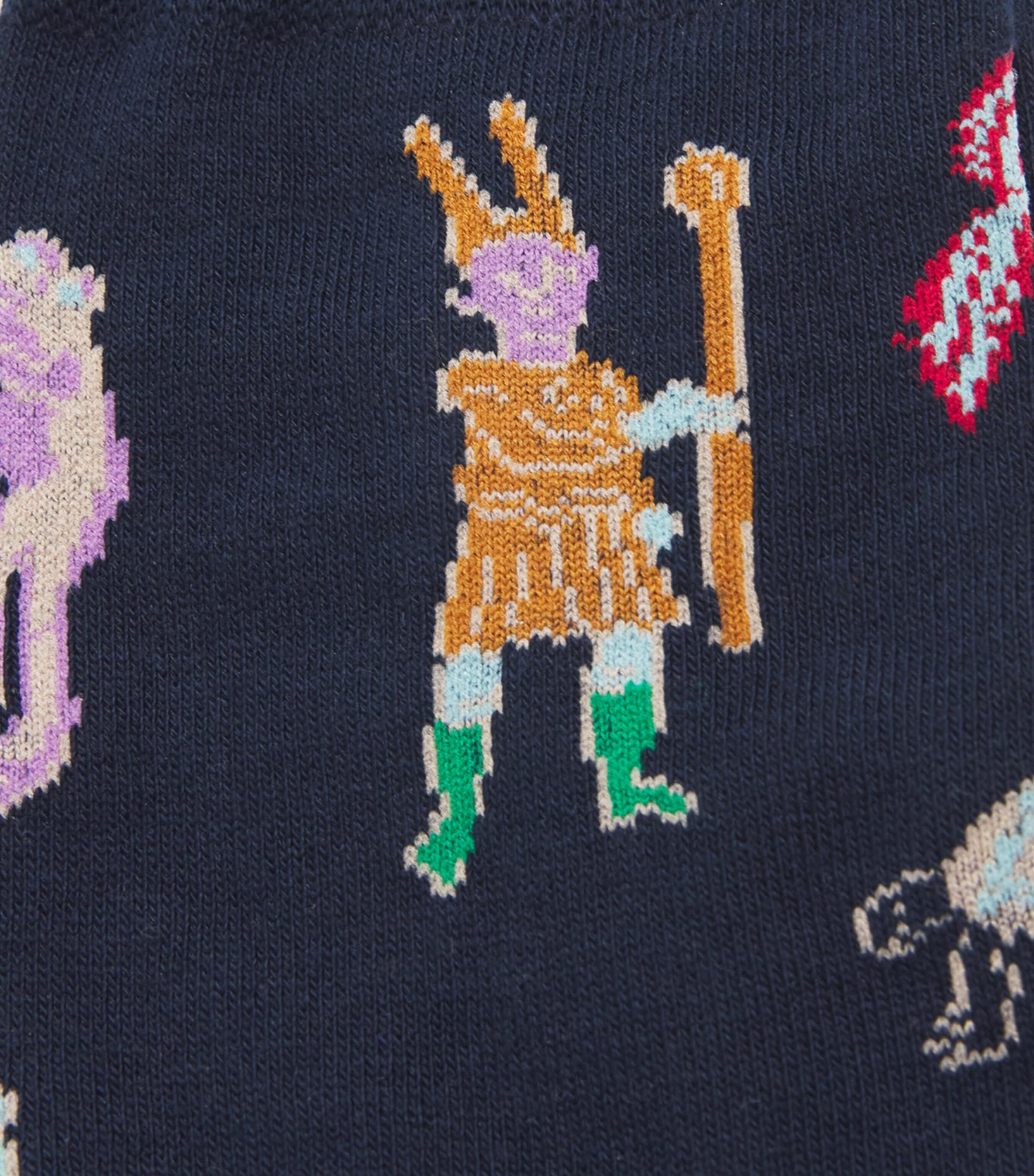 Organic Cotton-Blend Little Beasts Socks BLUE Image 2