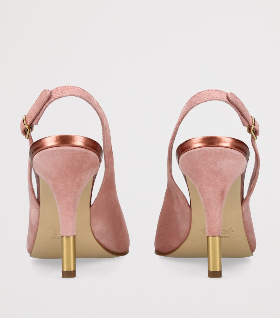 Chloé Suede Flower Heeled Sandals 95 Pale Pink Image 2