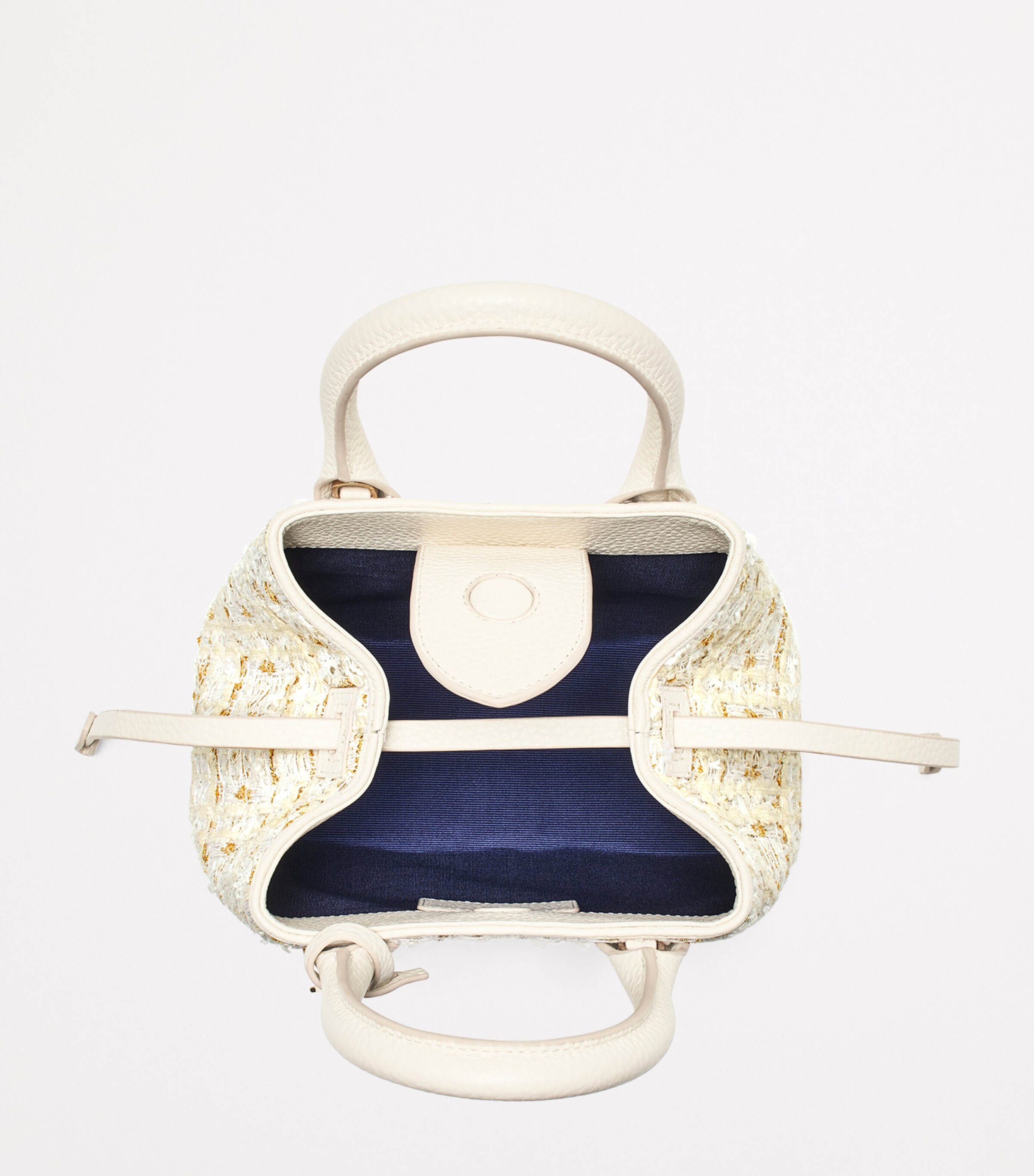 Mini Tweed Paris Top-Handle Bag IVORY Image 6