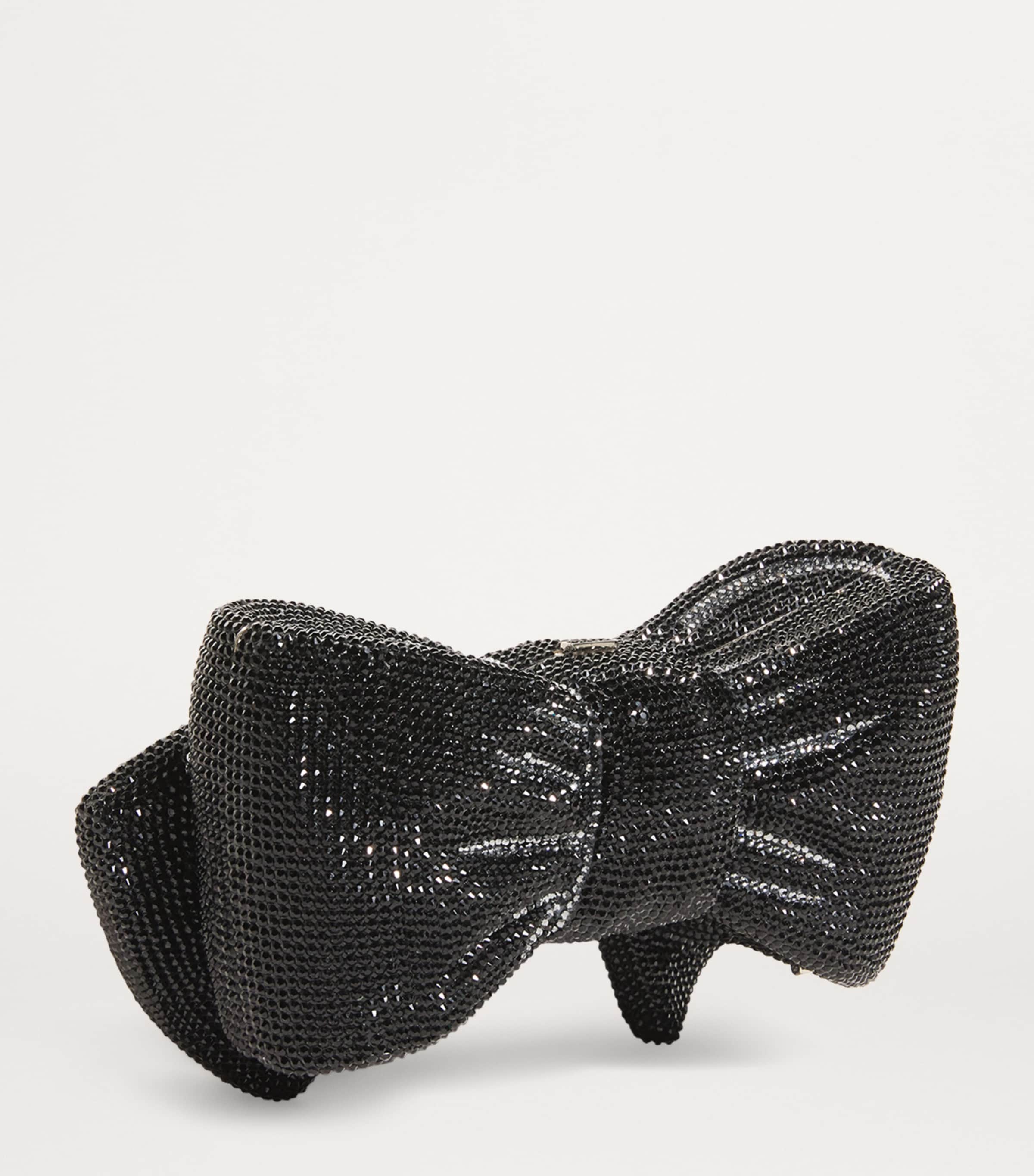 Embellished Just For You Bow Clutch Bag SJTMT SLVR JET MULTI Image 3