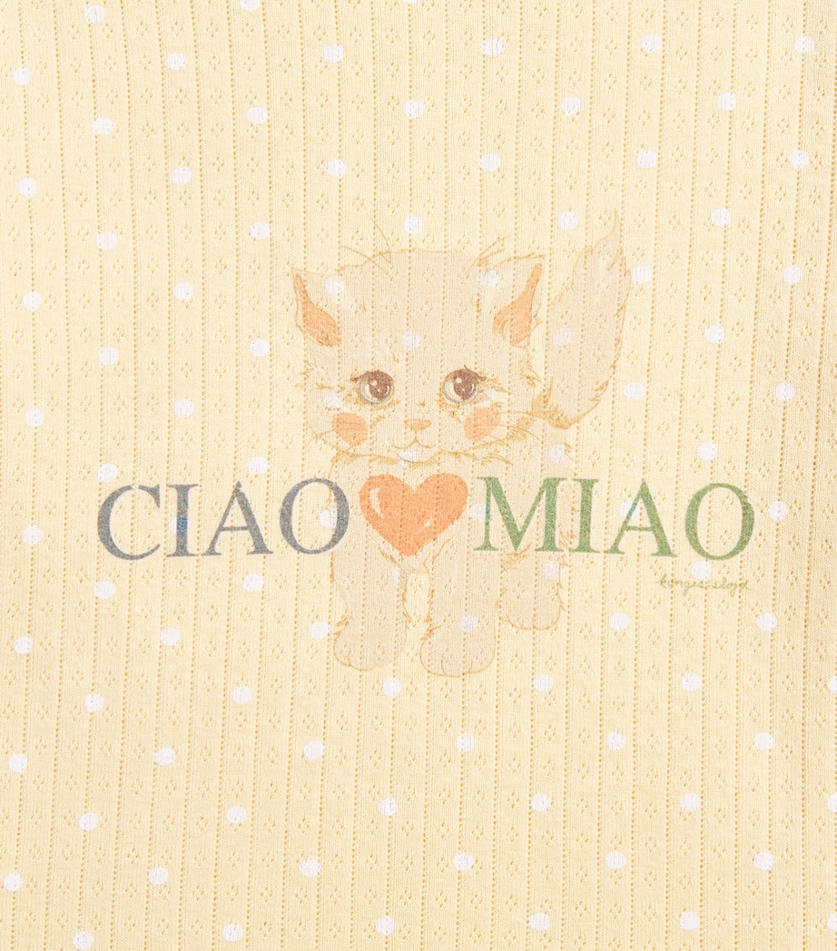 KONGES SLOJD Organic Cotton Ciao Miao T-Shirt (1-10 Years) Golden Image 3