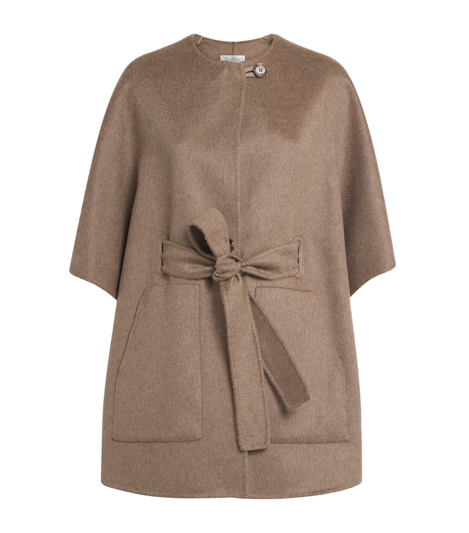 Cashmere Belted Cape BROWN Image 1