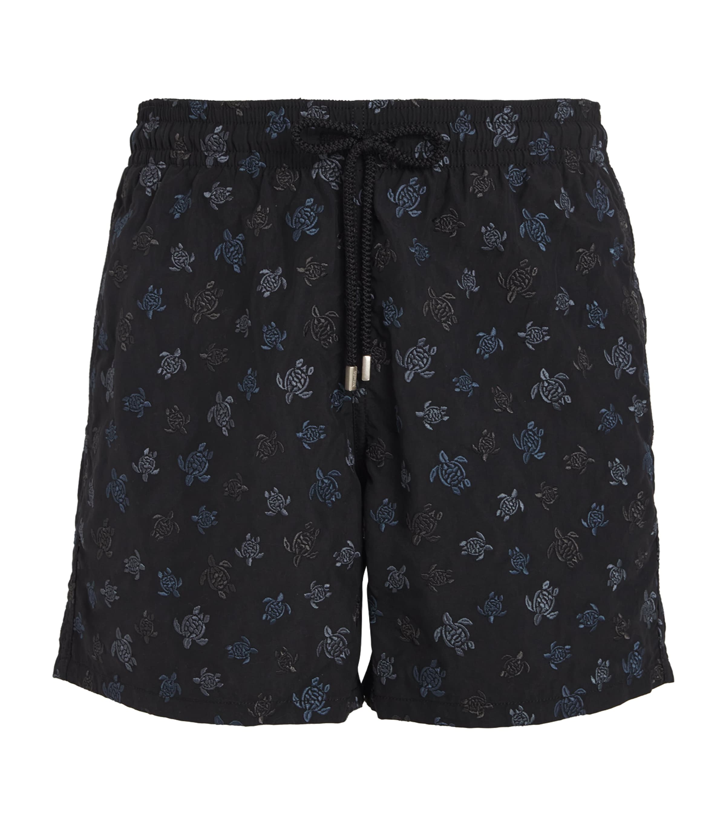 Vilebrequin Turtle Embroidered Mistral Swim Shorts In Black