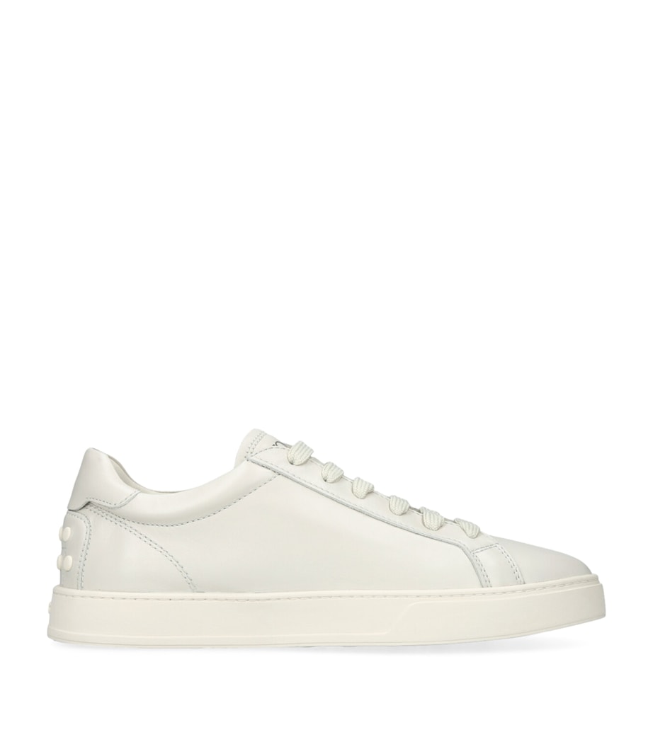 Leather Allacciata Cassetta Sneakers BONE Image 1