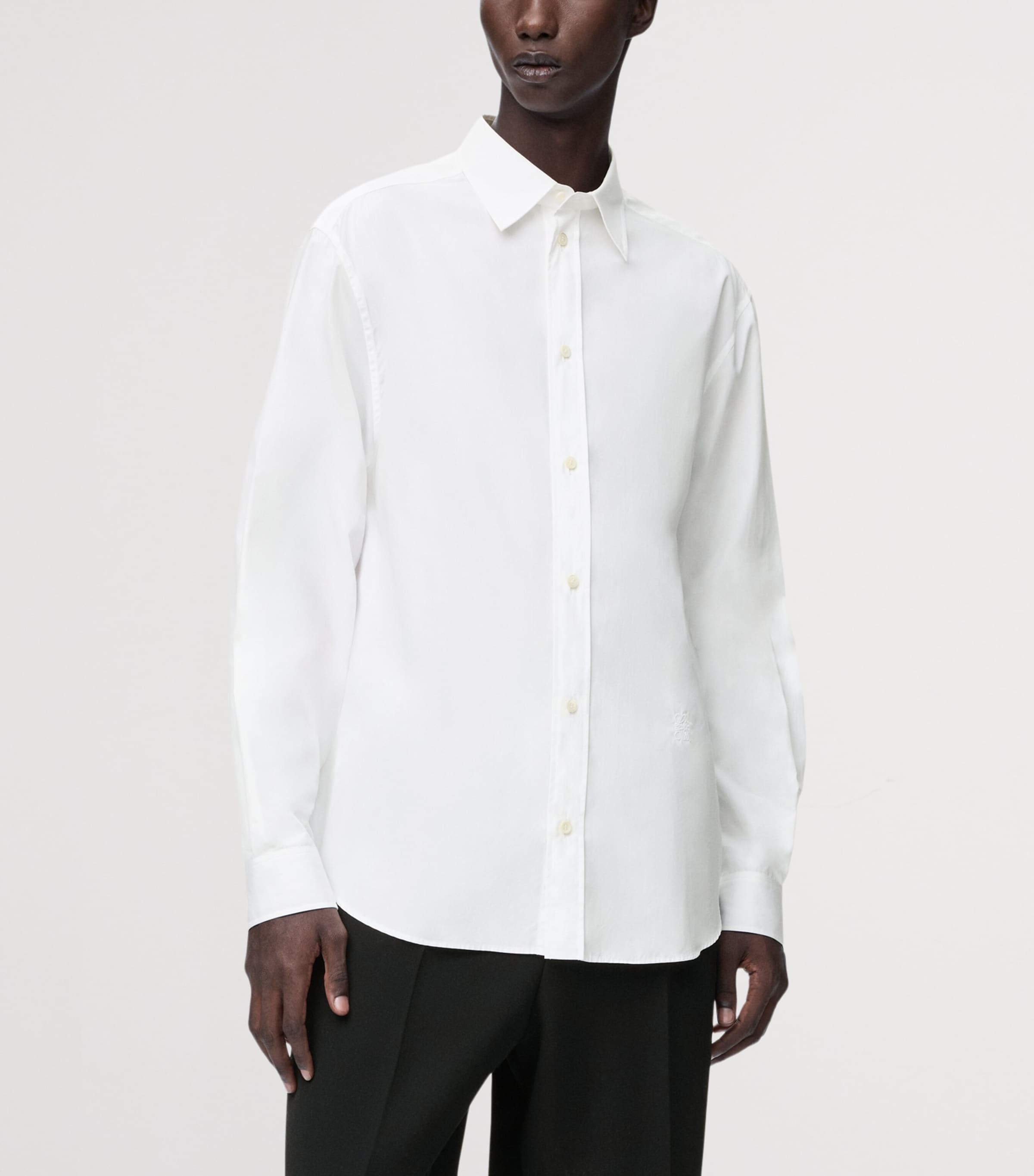 Cotton-Blend Poplin Shirt WHITE Image 3