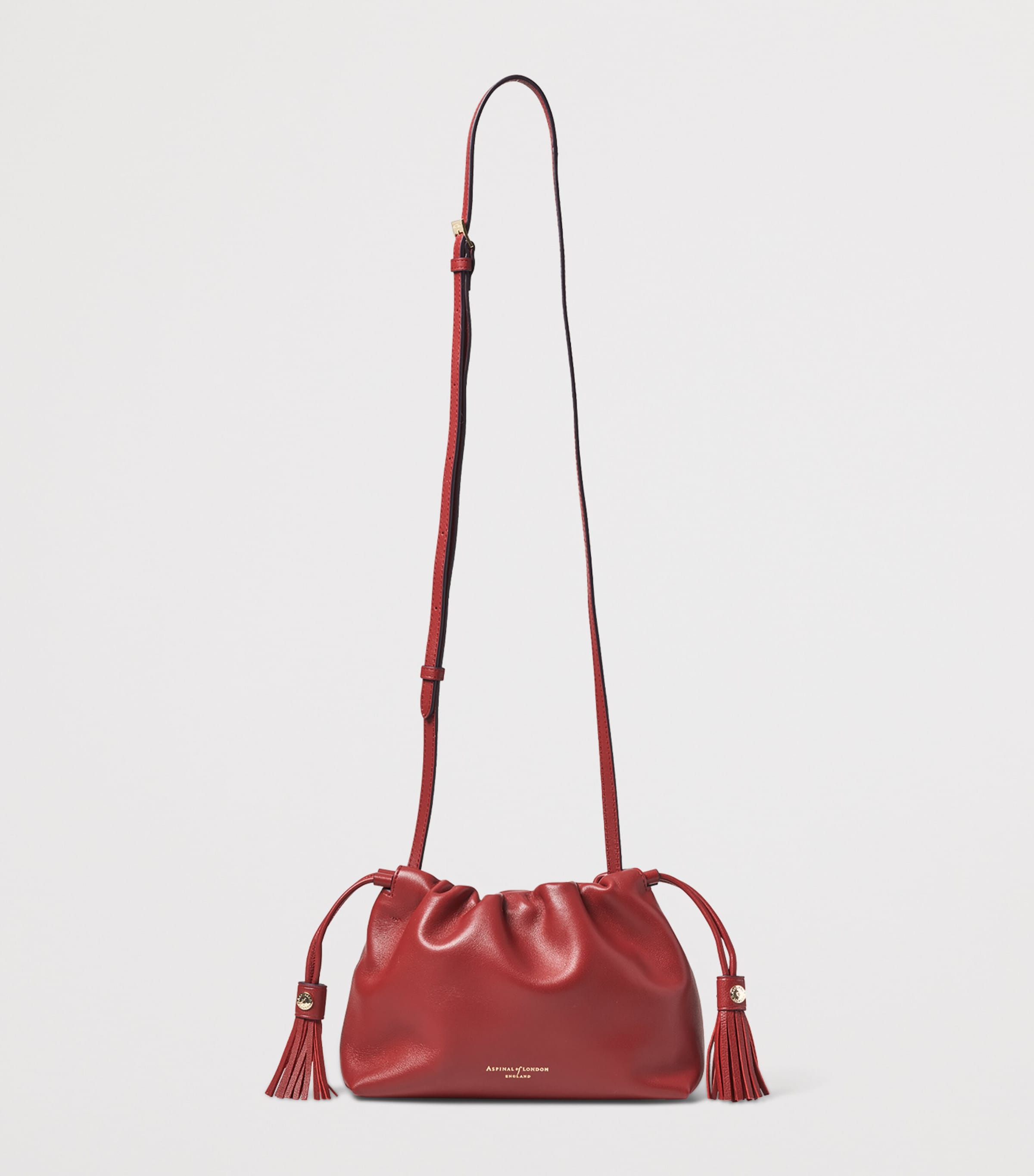 Aspinal Of London Large Leather Soho East West Cross-Body Pouch Ruby Image 2