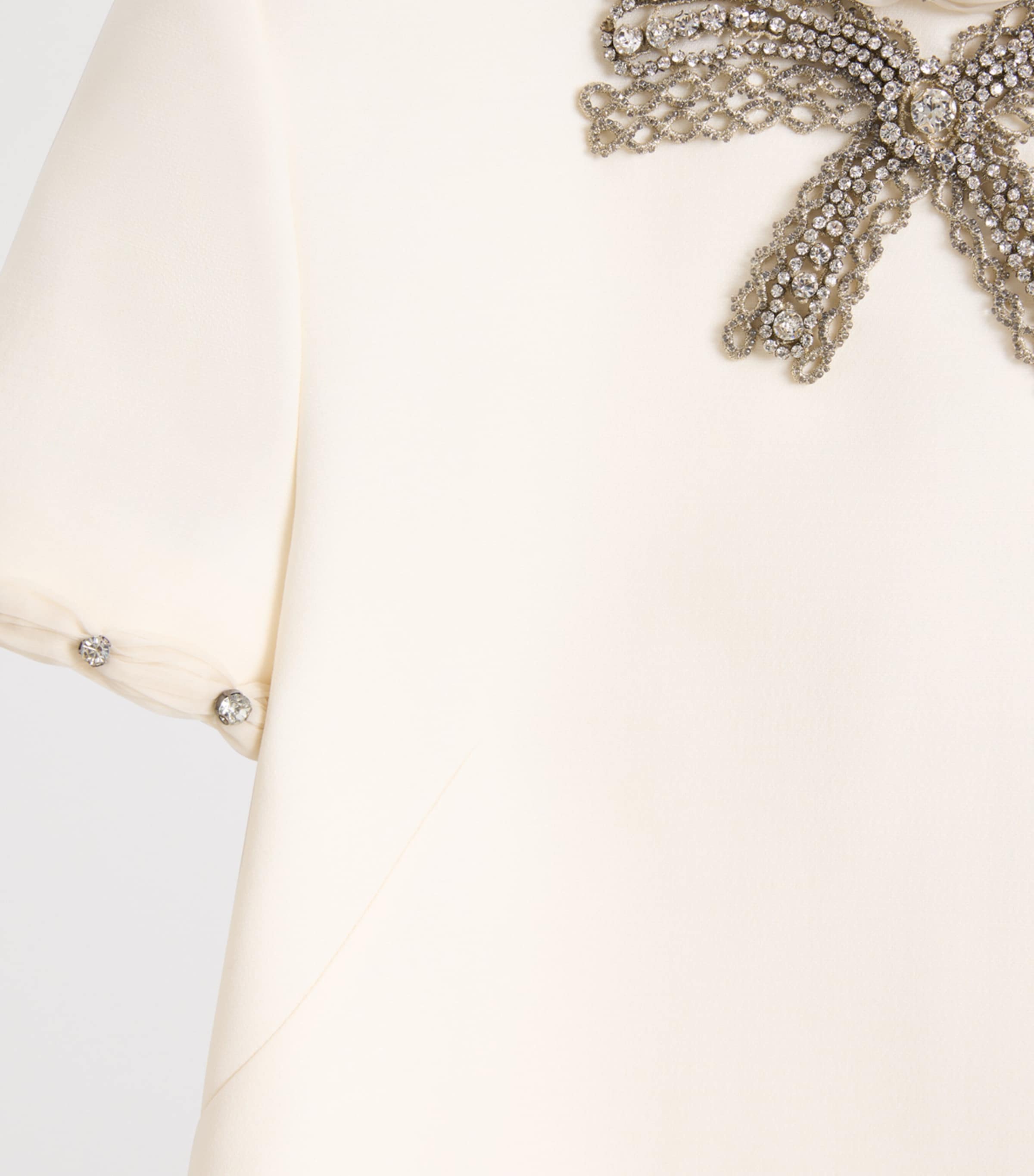 Valentino Womens Wool-Silk Bow-Embellished Mini Dress Image 6