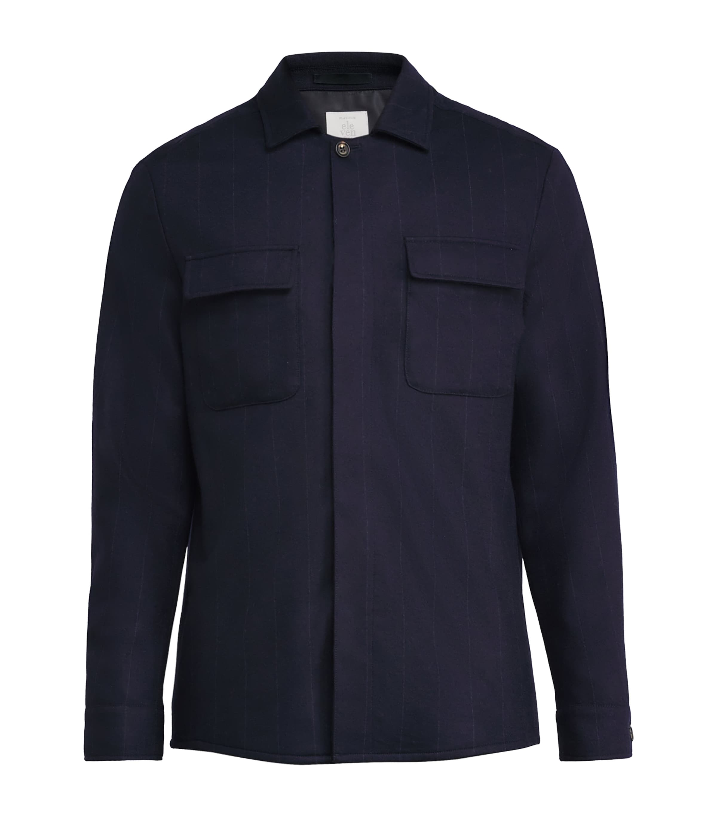 Wool Stripe Overshirt BLU Image 1