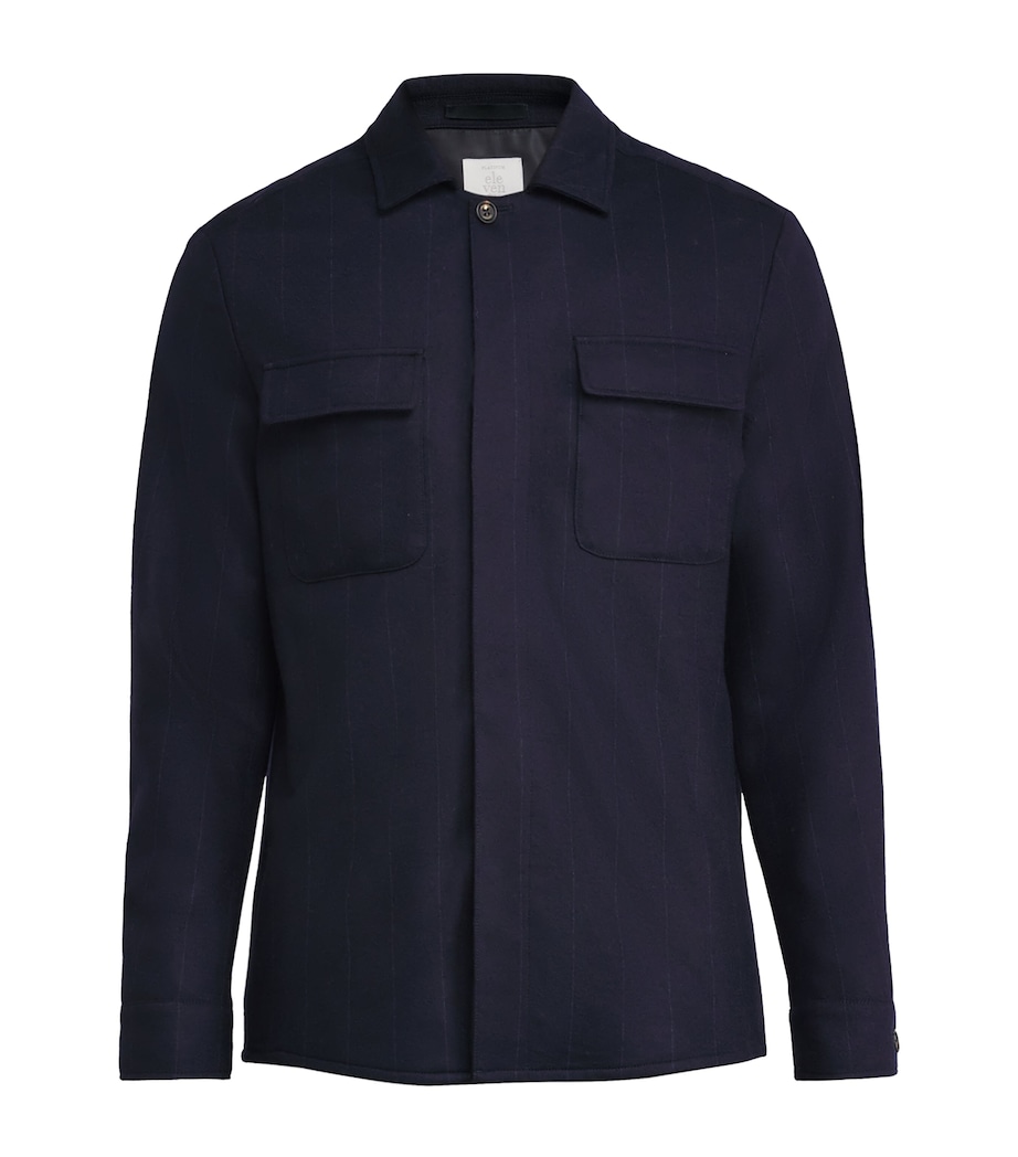 Wool Stripe Overshirt BLU Image 1
