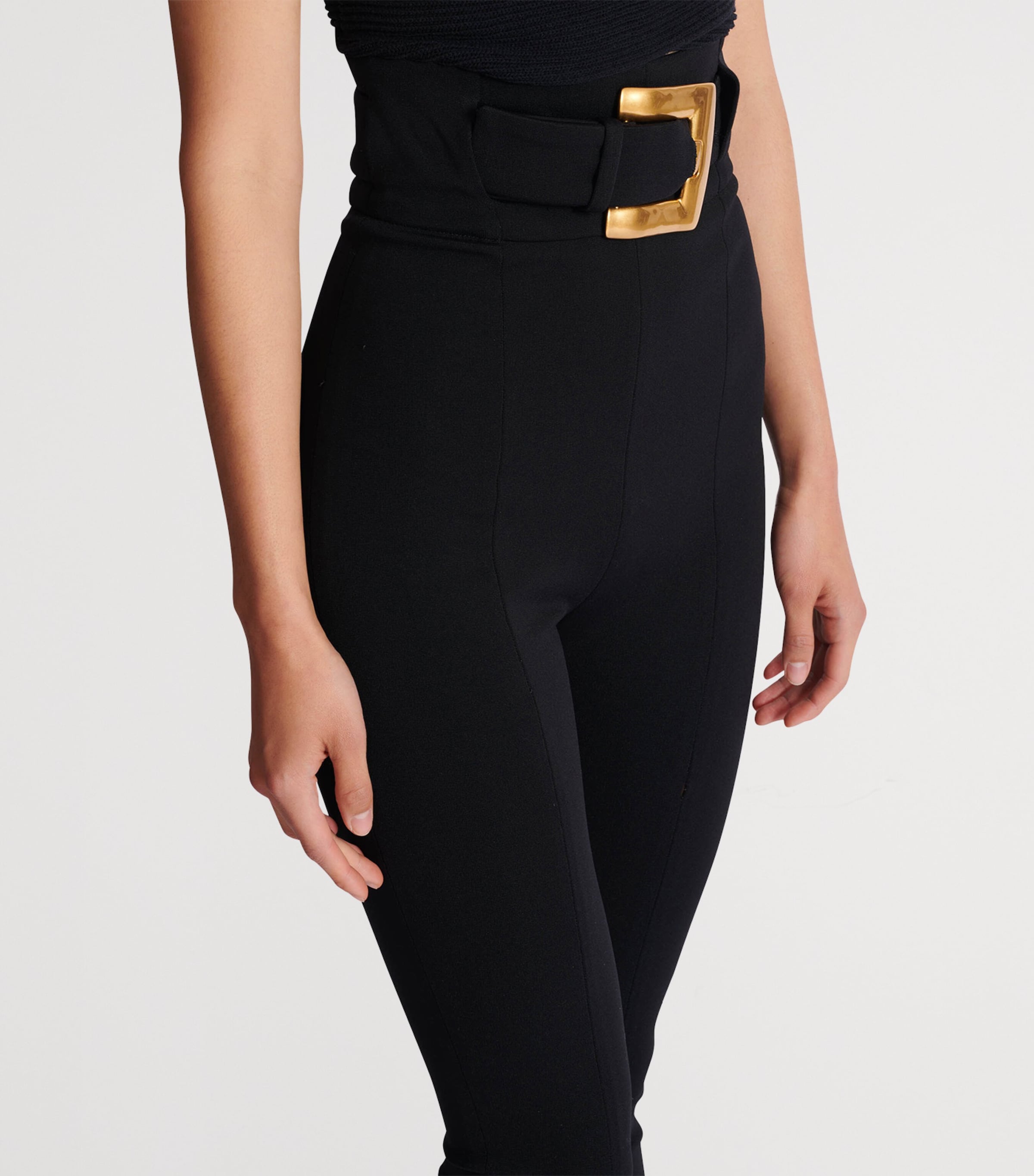 Stretch Belted Slim Trousers 0PA NOIR Image 5