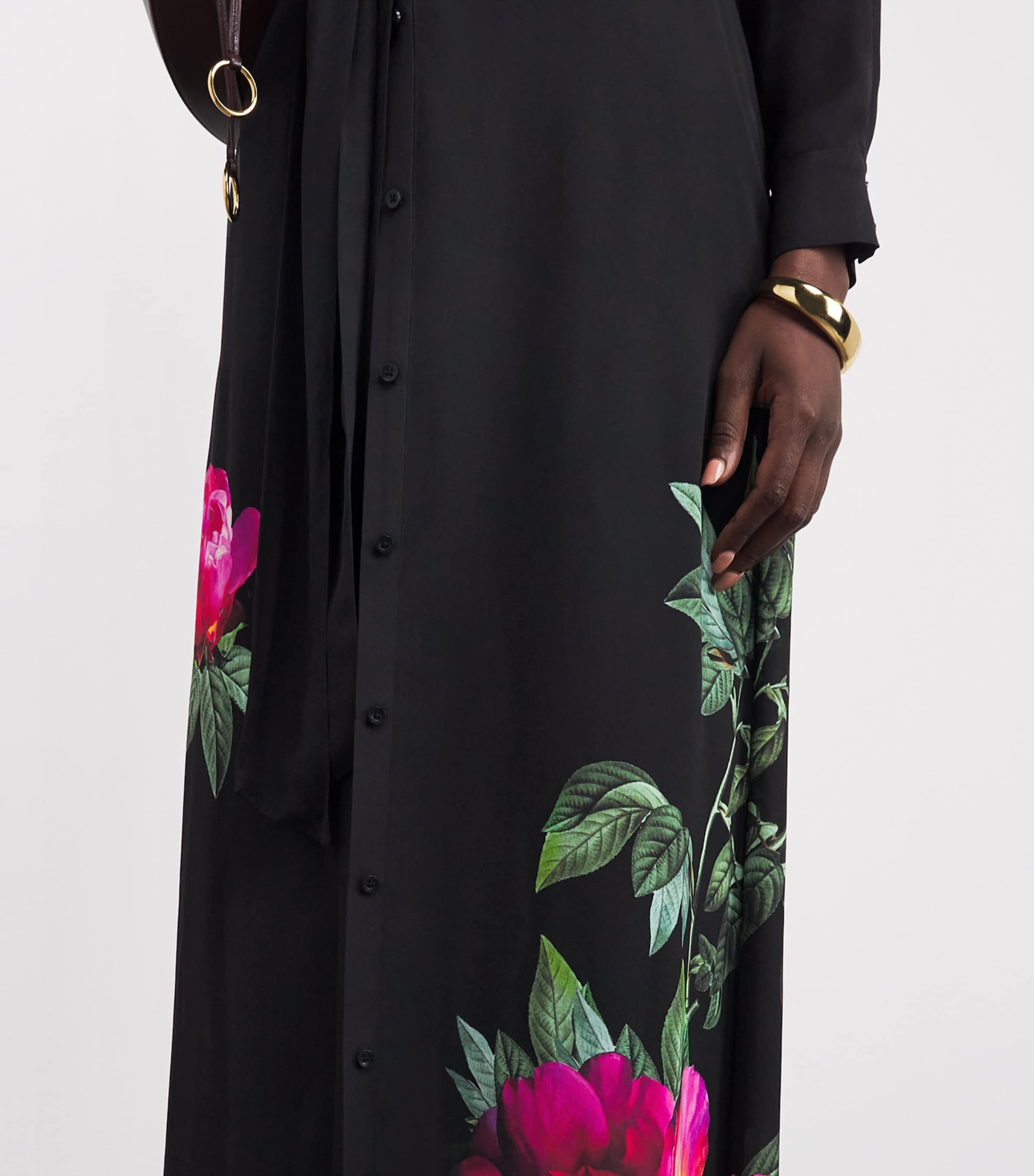 Floral Chassidy Shirt Dress E034 EMPRS BLM BLACK Image 7