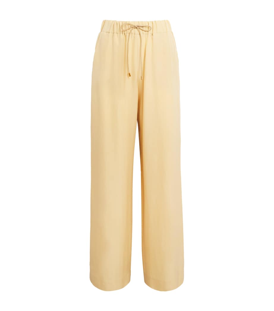 Colombo Womens Cashmere Wide-Leg Trousers Light Blue Image 1
