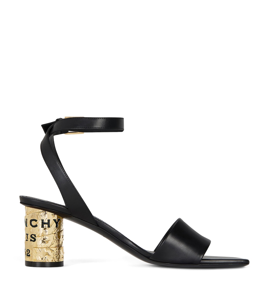Givenchy Leather Tape Heeled Sandals 65 Black Image 1