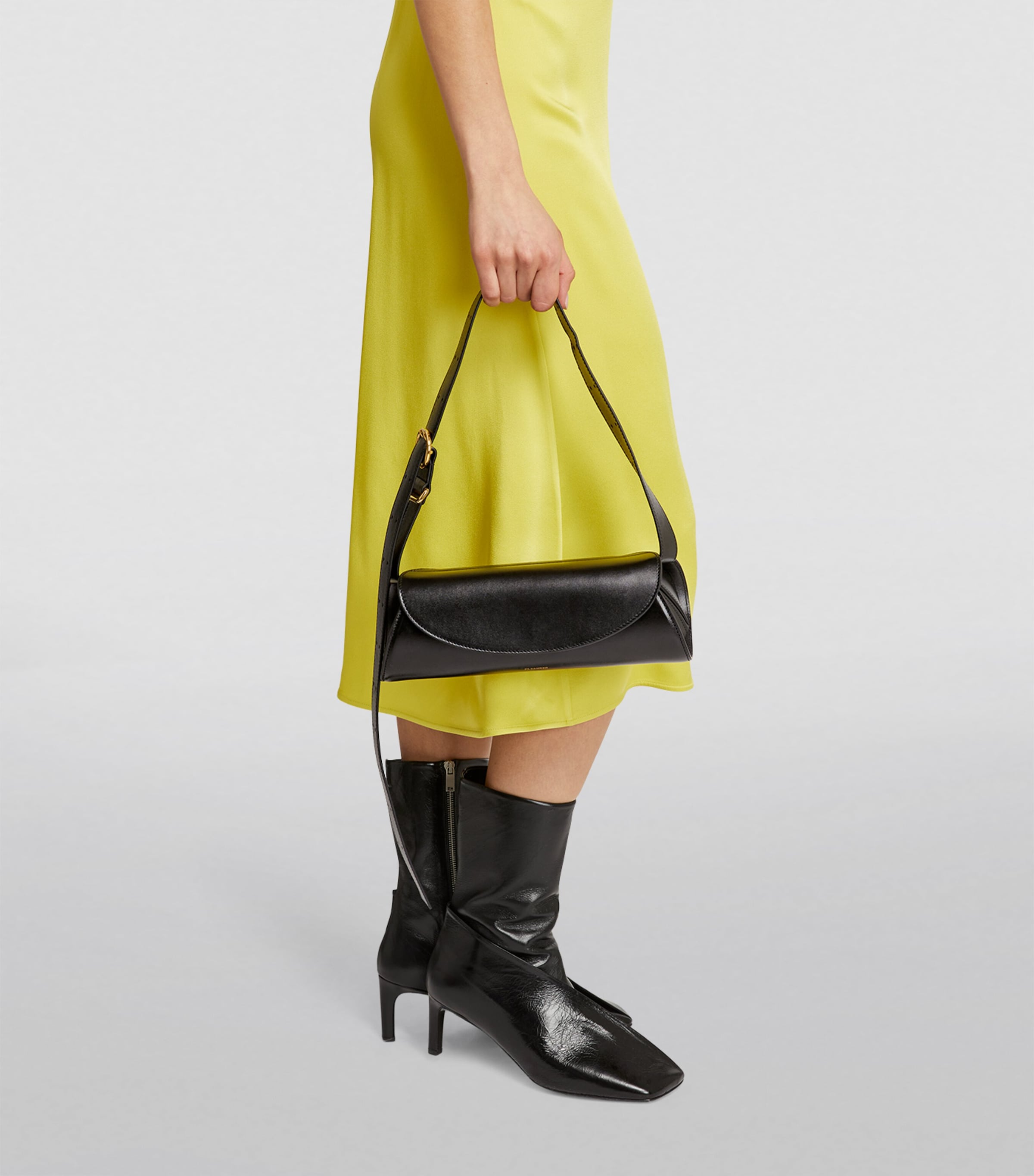 Jil Sander Leather Cannolo Shoulder Bag | Harrods US