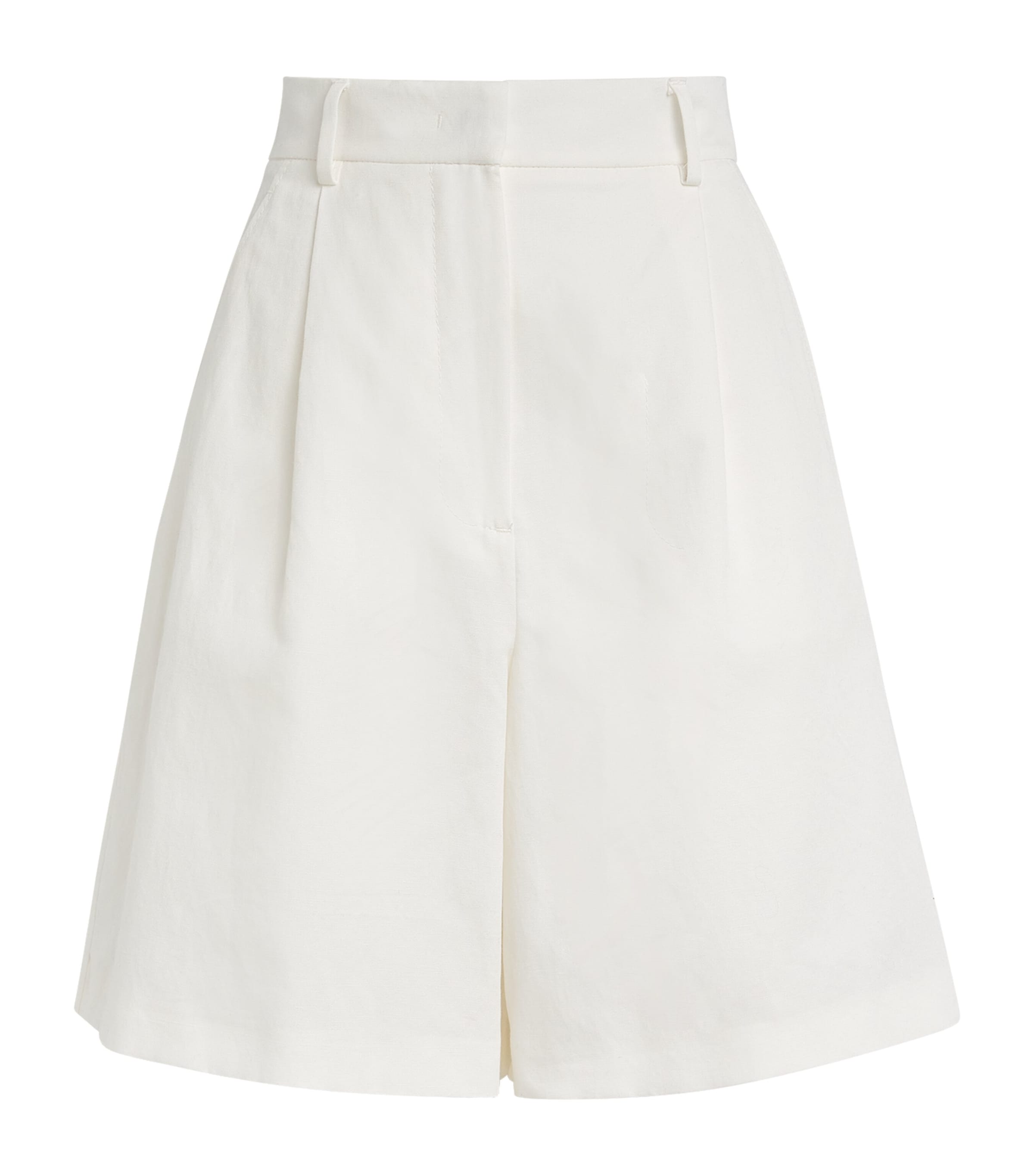 Weekend Max Mara "ecuba Bermuda In Linen And Cotton In White