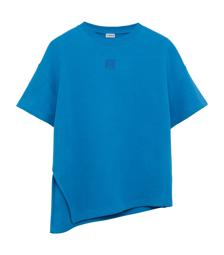 LOEWE Womens Asymmetric T-Shirt Blue Image 1
