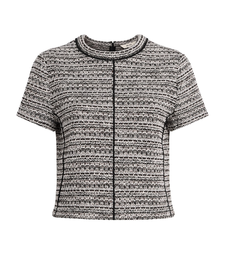 ME+EM Womens Tweed T-Shirt Blouse Brown Multi Image 1