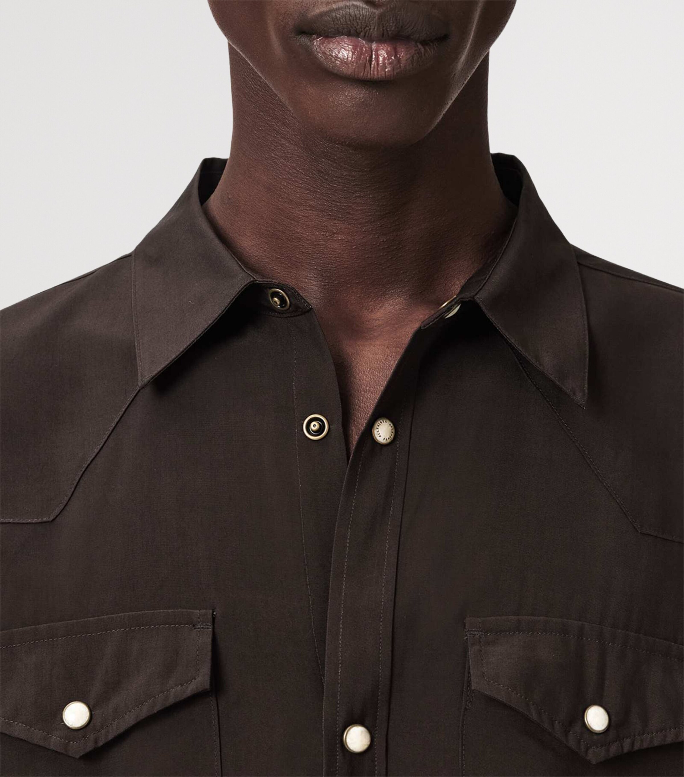 AllSaints Mens Pickett Overshirt Brown Image 6