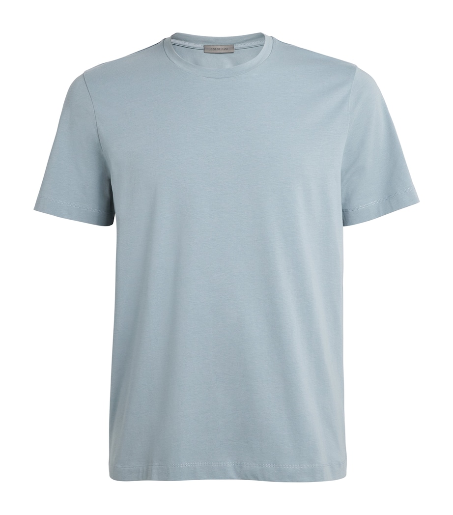 Stretch-Cotton T-Shirt 011 BLU MELANG CHINA Image 1