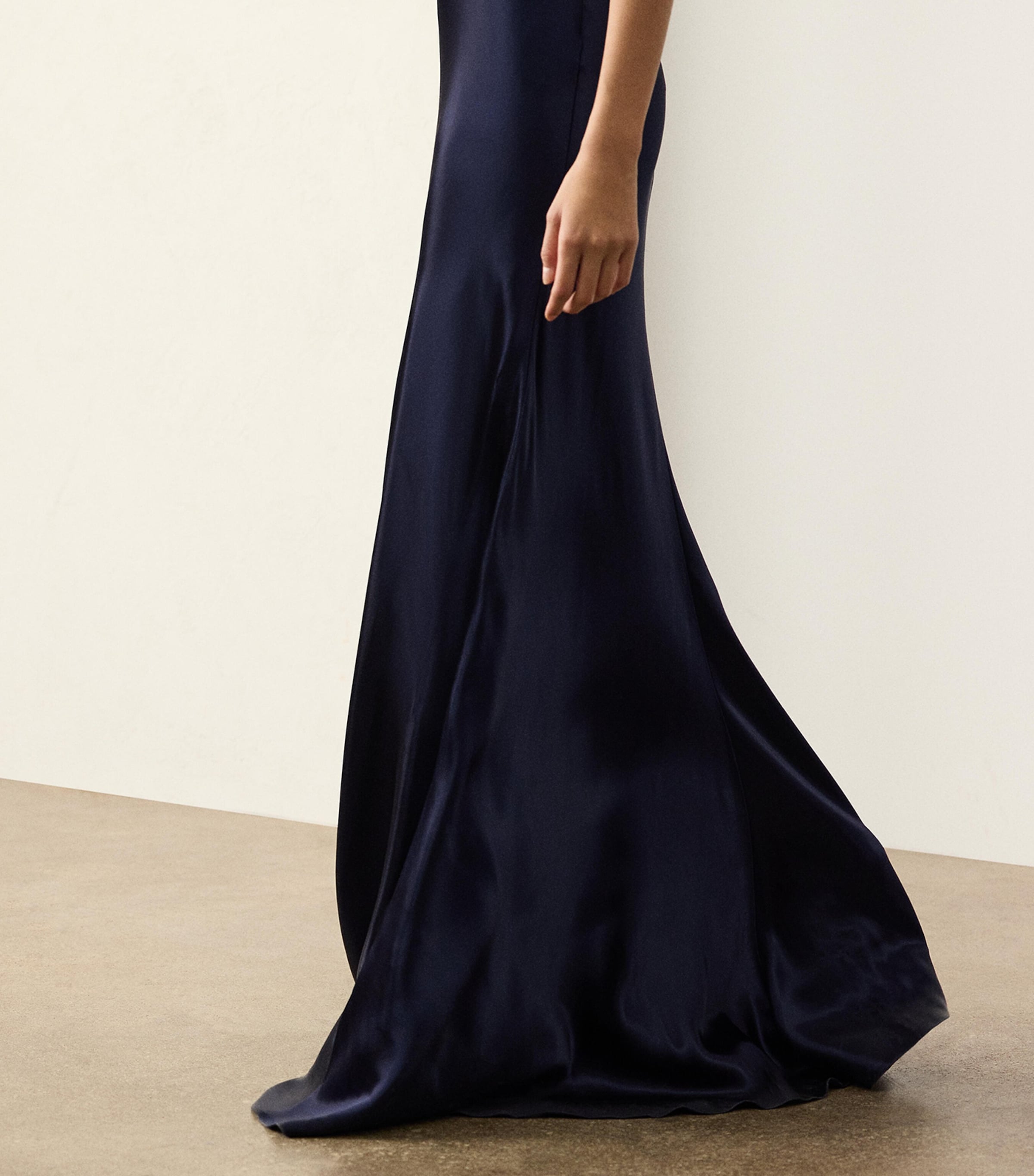 Ralph Lauren Collection Womens Satin Masina Maxi Skirt Lux Navy Image 4