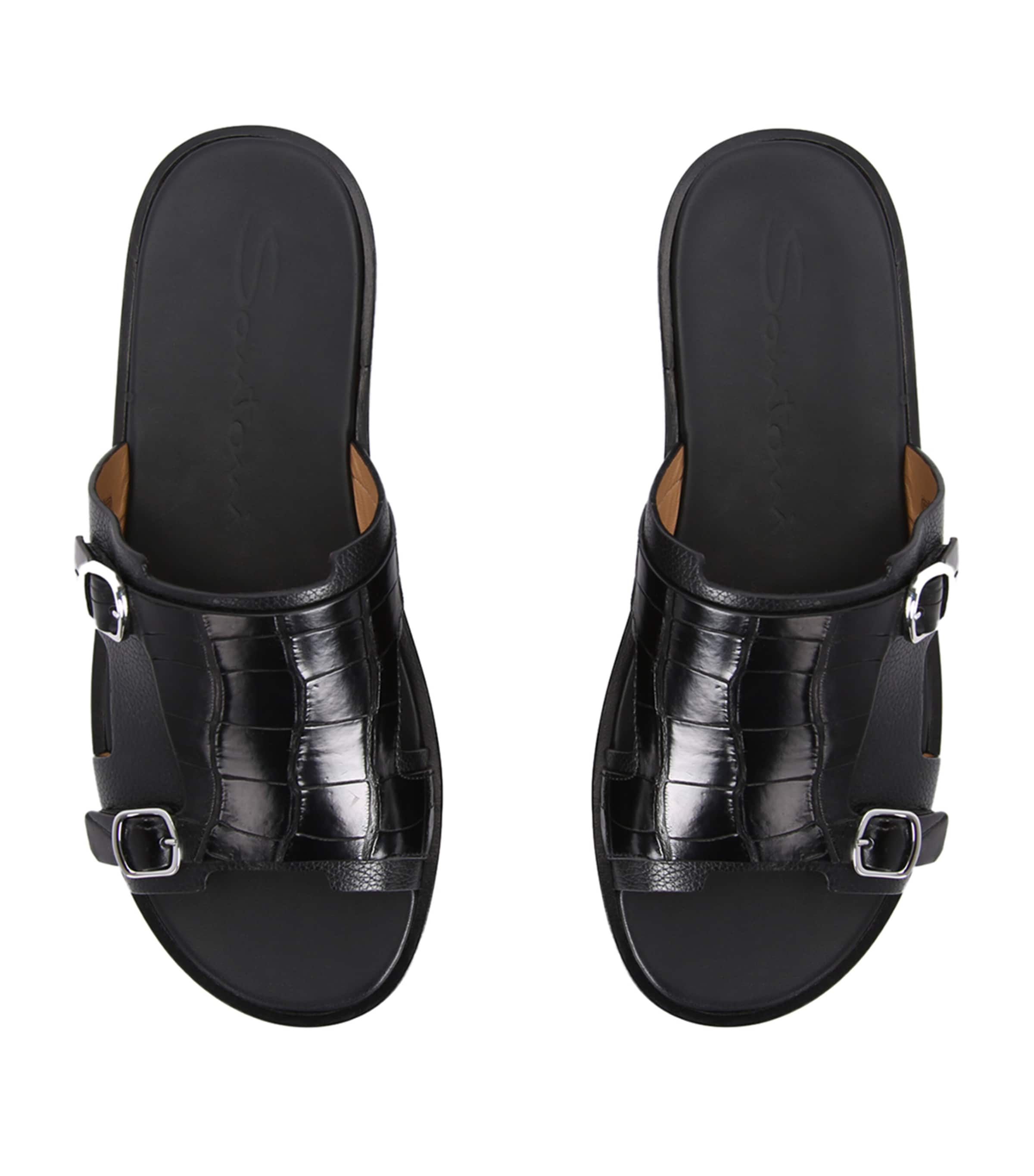 Crocodile Monk Sandals BLACK Image 4