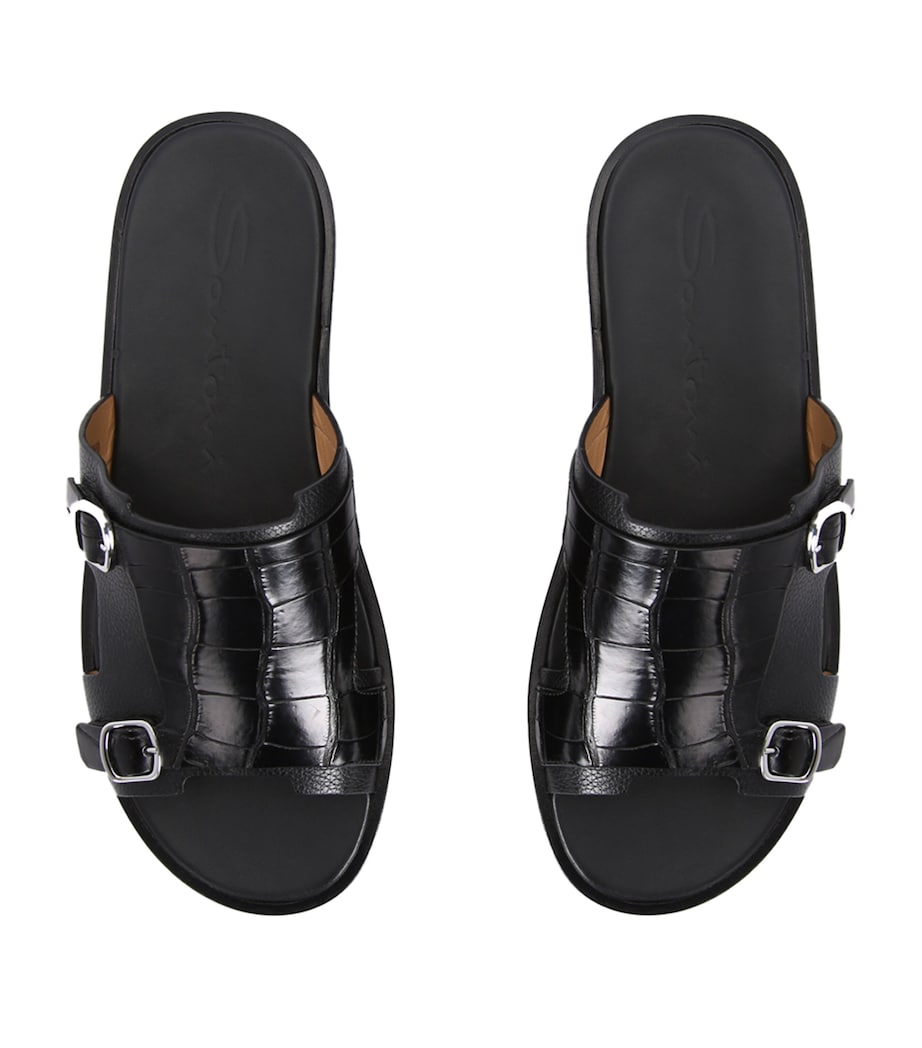 Crocodile Monk Sandals BLACK Image 4