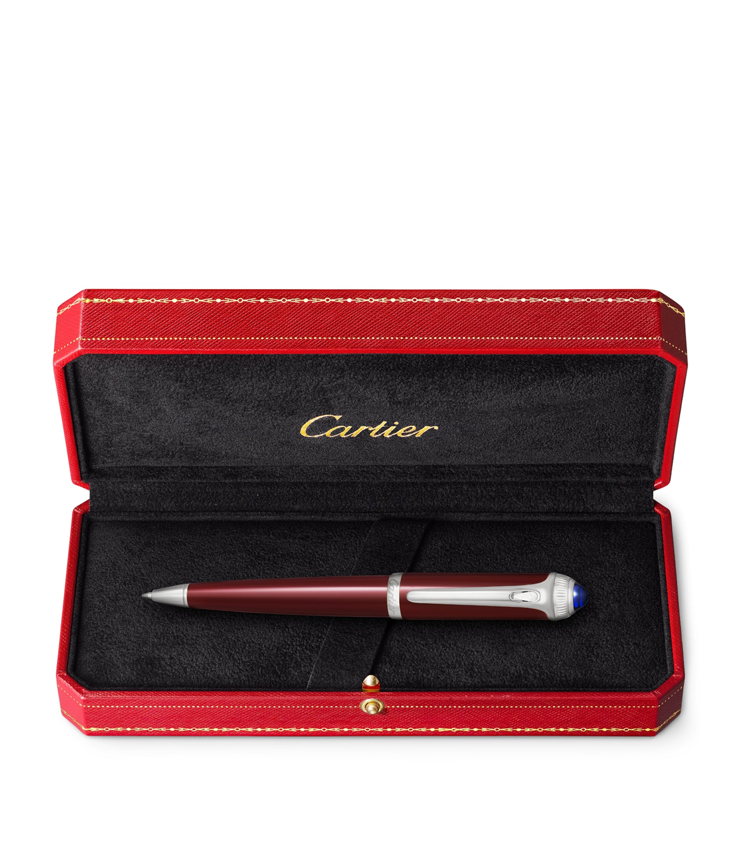 R de Cartier Ballpoint Pen BURGUNDY & SILVER Image 6