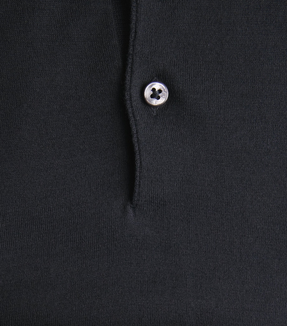 Cotton-Cashmere Polo Shirt E.19-NAVY Image 2