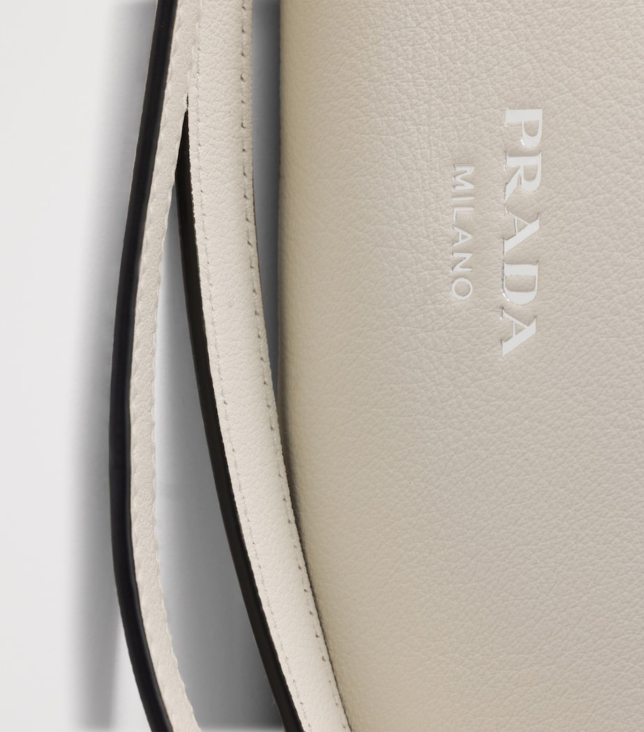 Prada Large Leather Fold Shoulder Bag White Image 9