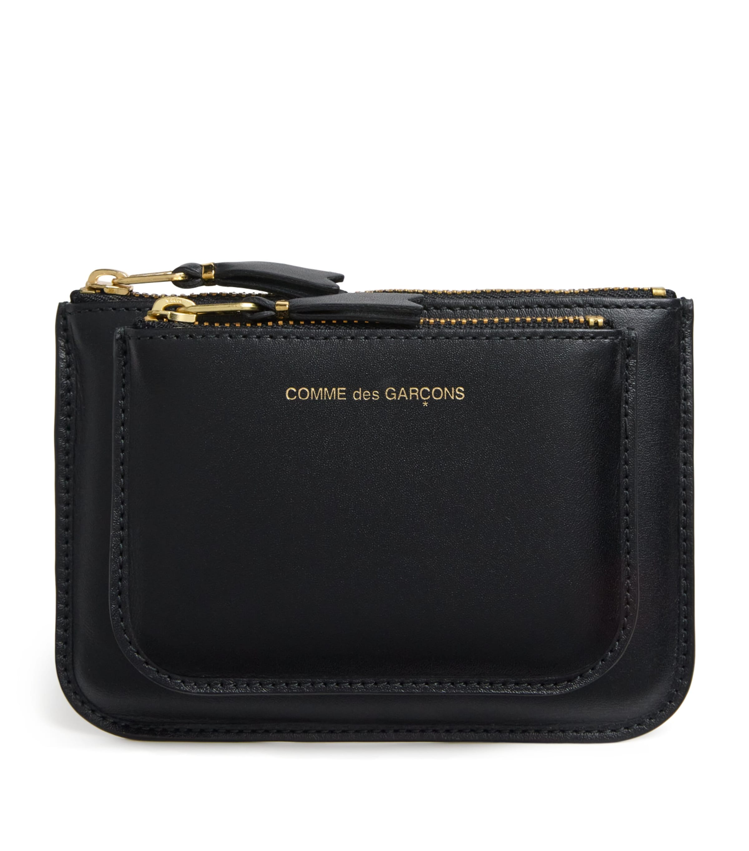 Comme Des Garçons Wallet Medium Leather Logo Wallet Black