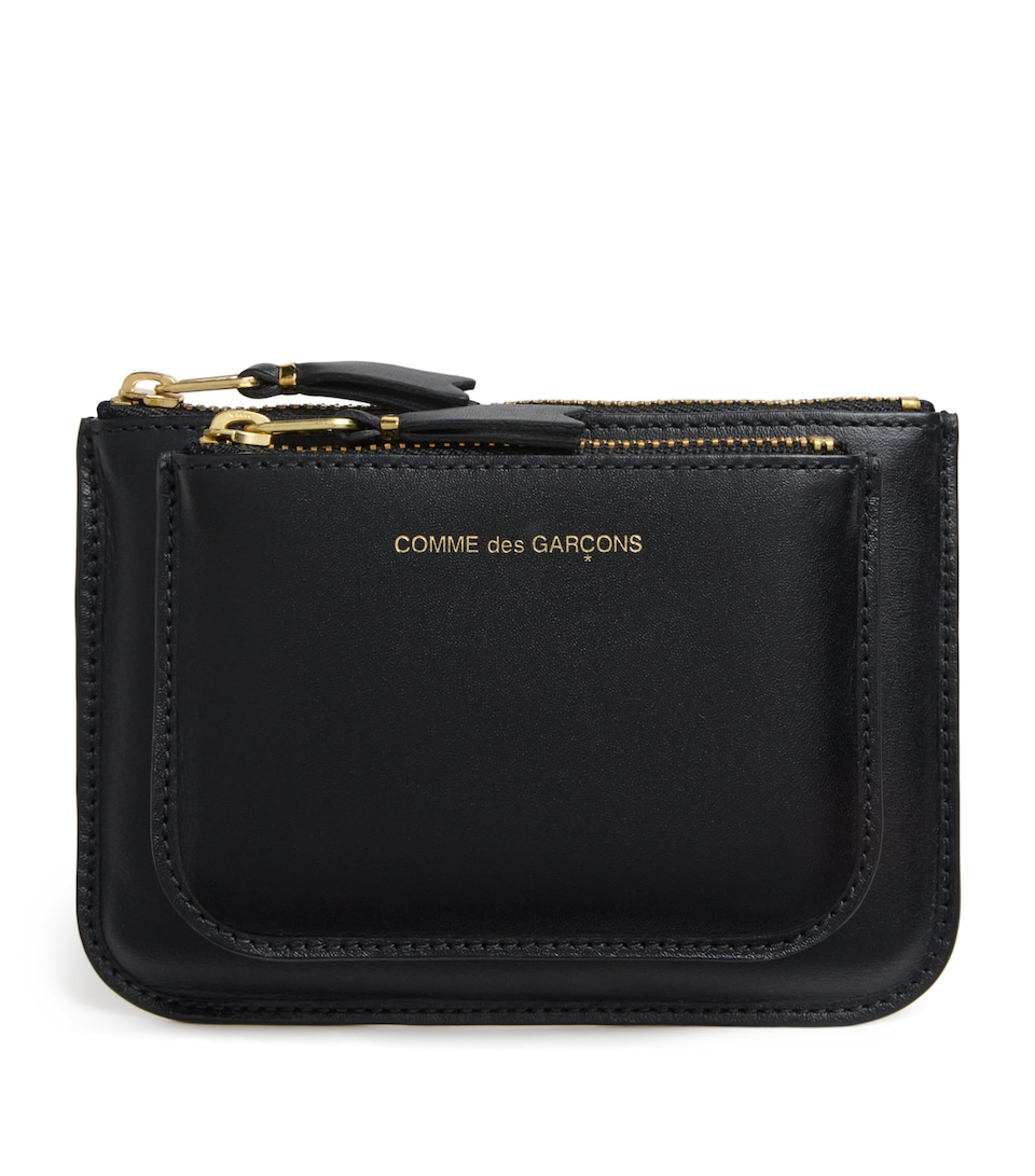 Comme Des Garçons Wallet Medium Leather Logo Wallet Black