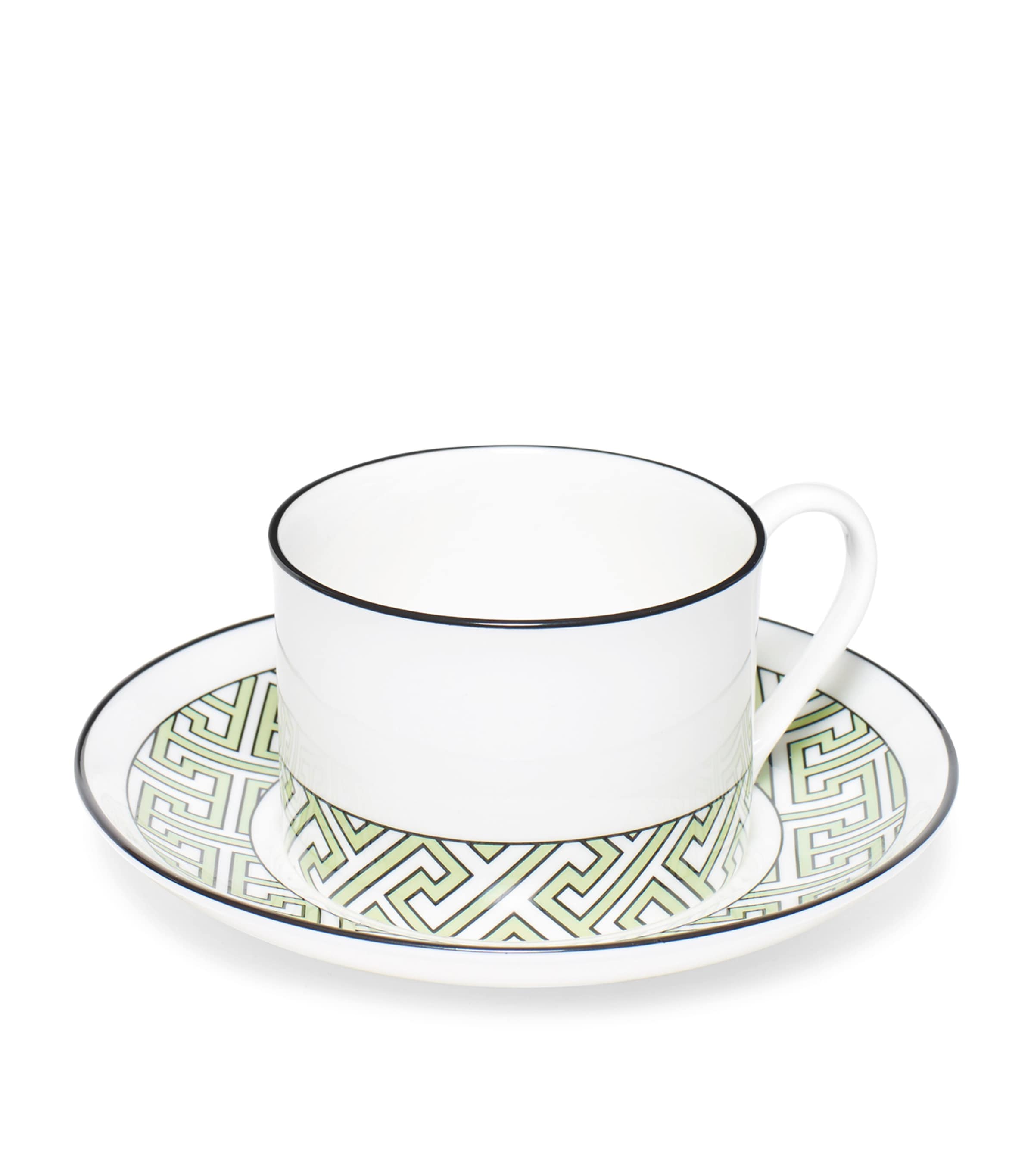 O.w.london O. W.london Maze Teacup And Saucer In Green