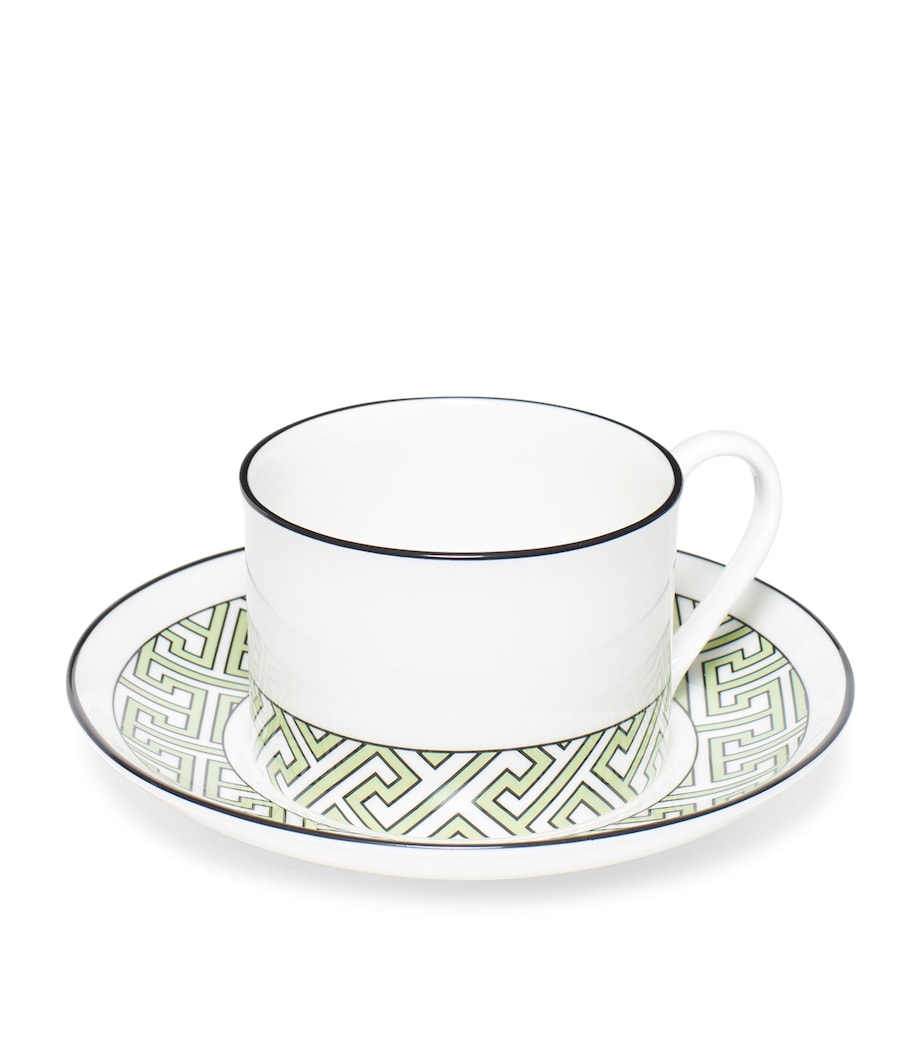 Maze Teacup And Saucer GREEN Image 1