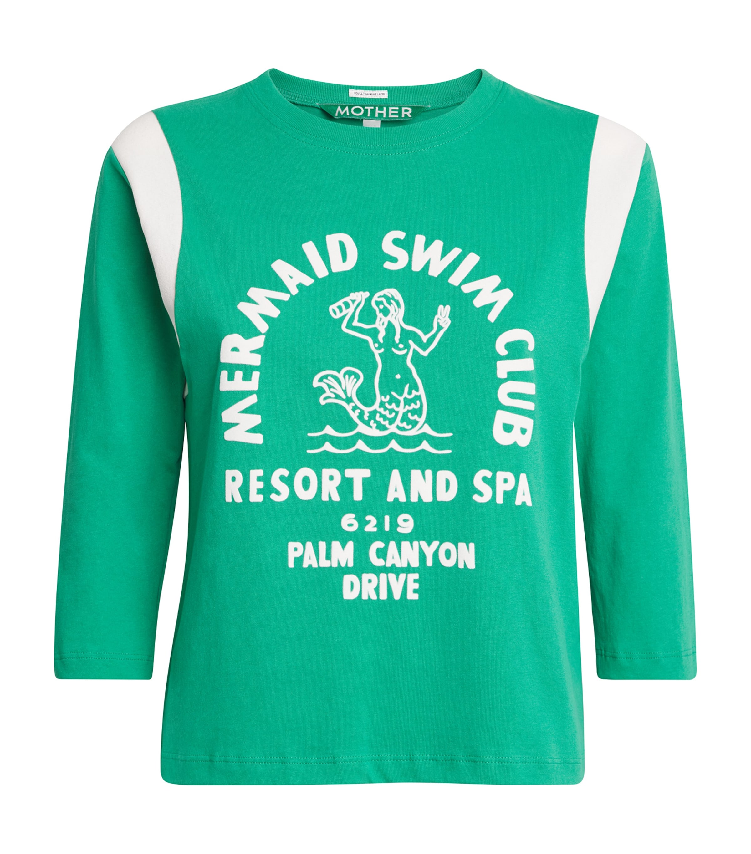MOTHER Womens Cotton The Better Half Insert T-Shirt Mermaid Swim Club Image 1