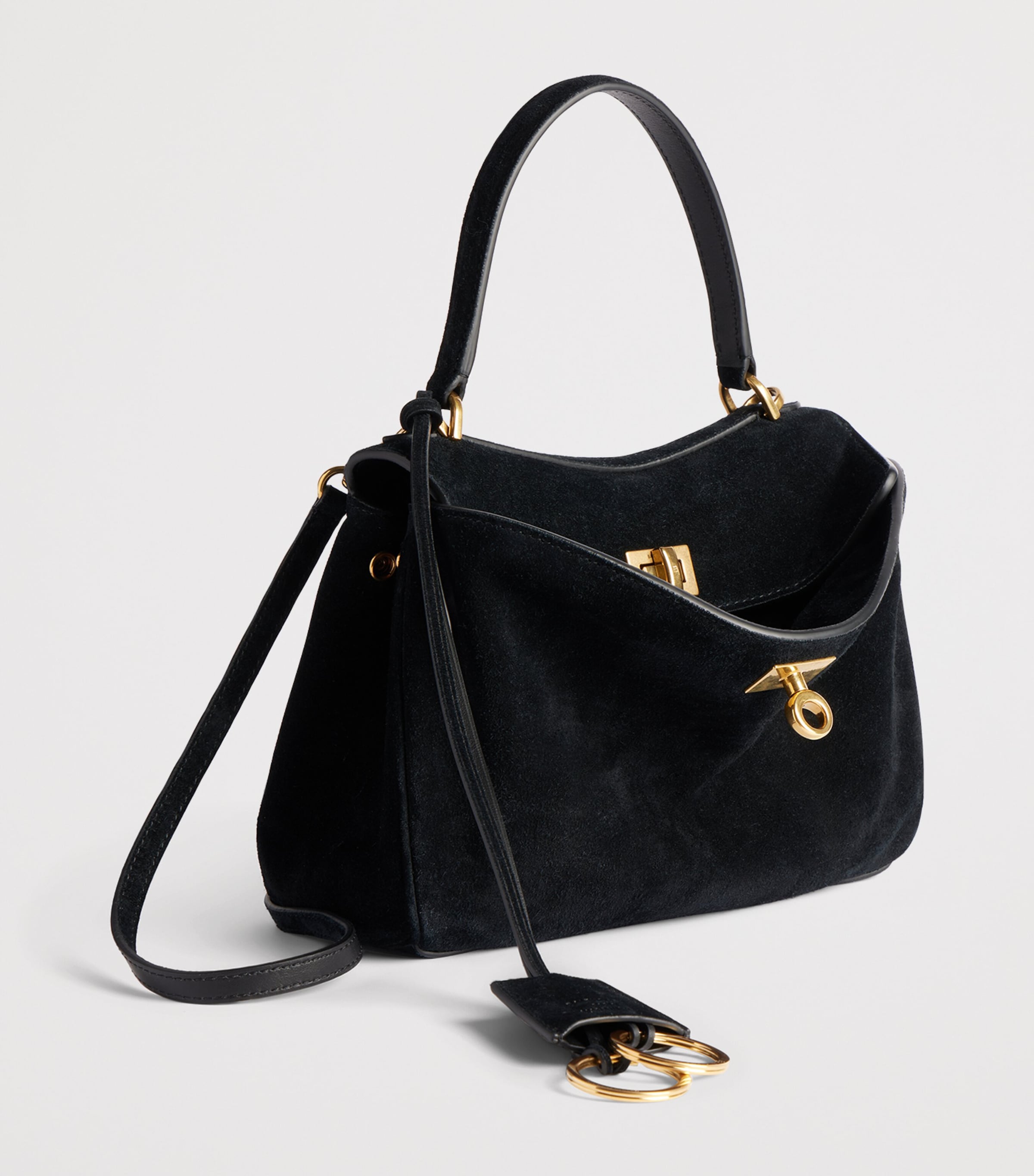 Balenciaga Womens Mini Suede Rodeo Top-Handle Bag Image 5