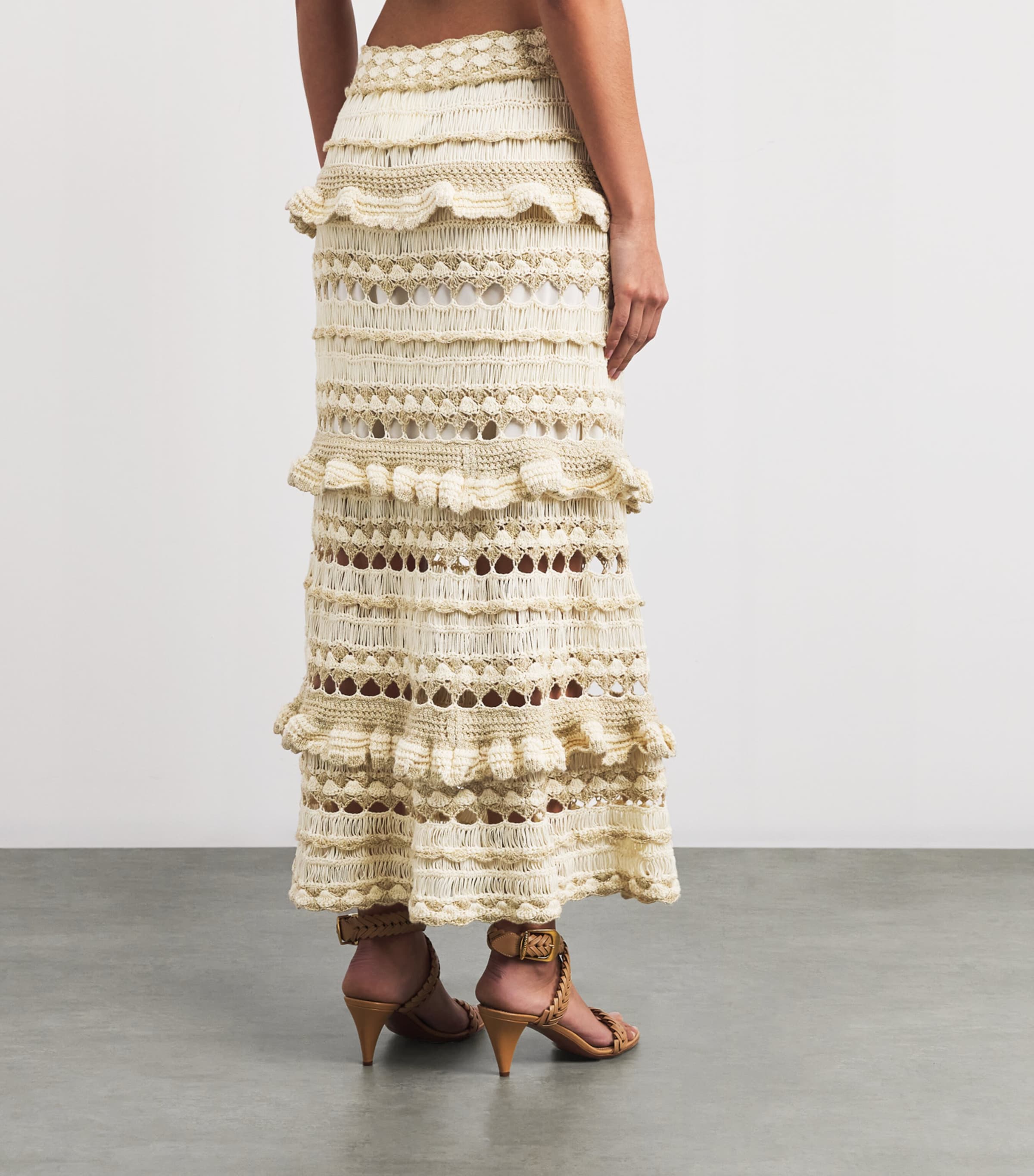 Metallic Crochet Wanderlust Midi Skirt METALLIC GLD/CRMMTGC Image 4