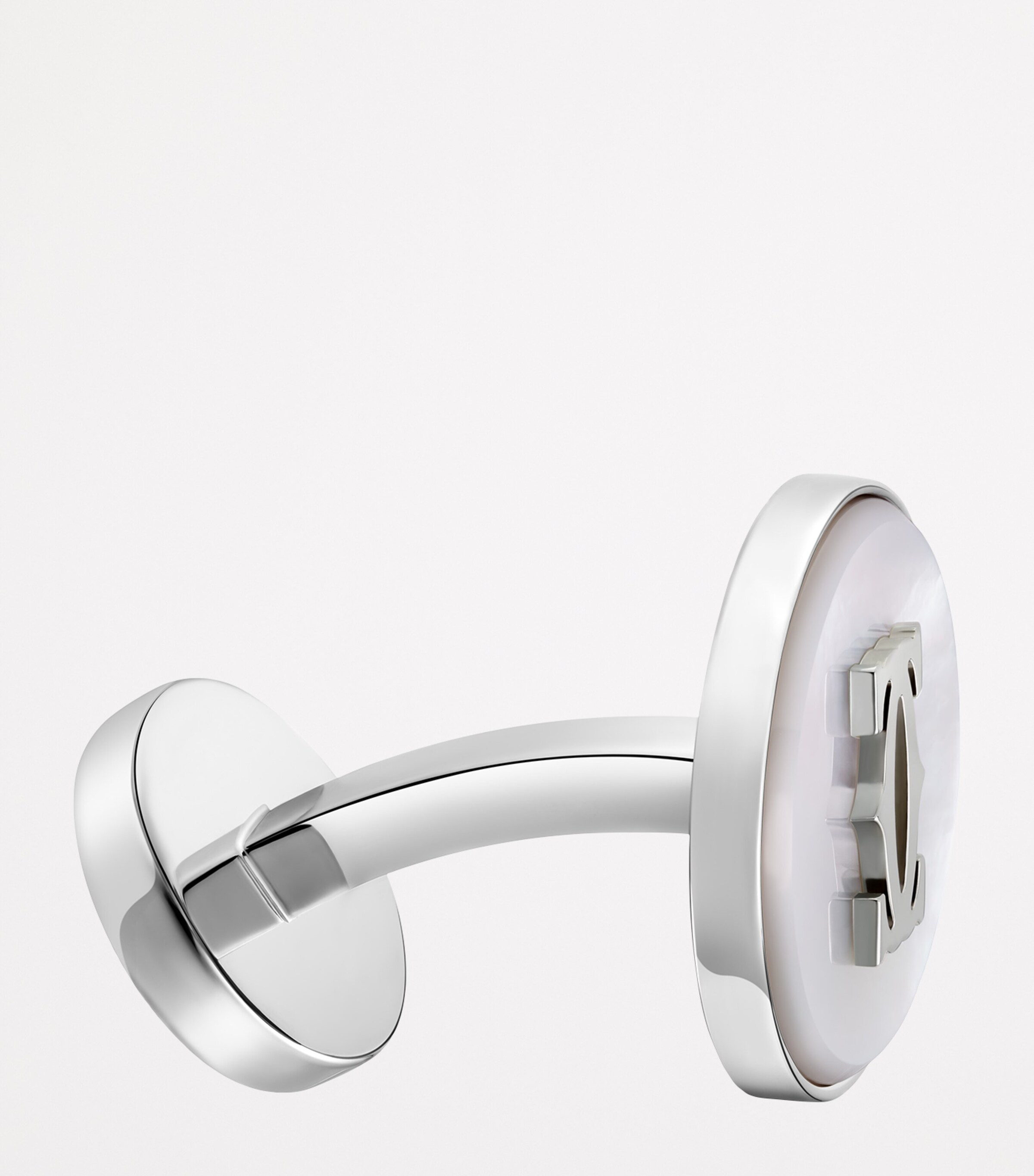 Sterling Silver Double C de Cartier Cufflinks SILVER AND WHITE Image 6