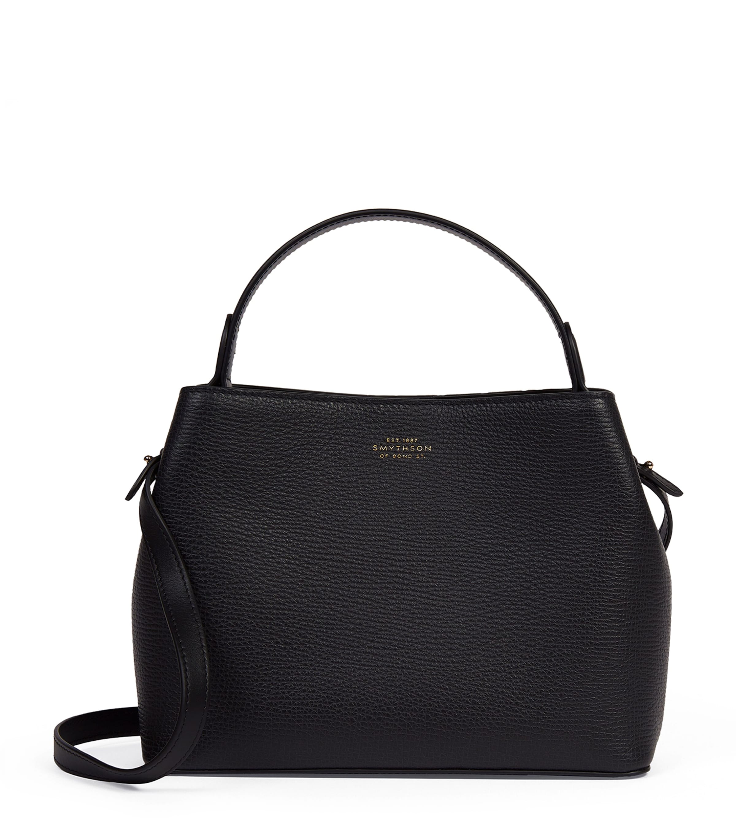 Shop Smythson Leather Day Top-handle Bag In Black