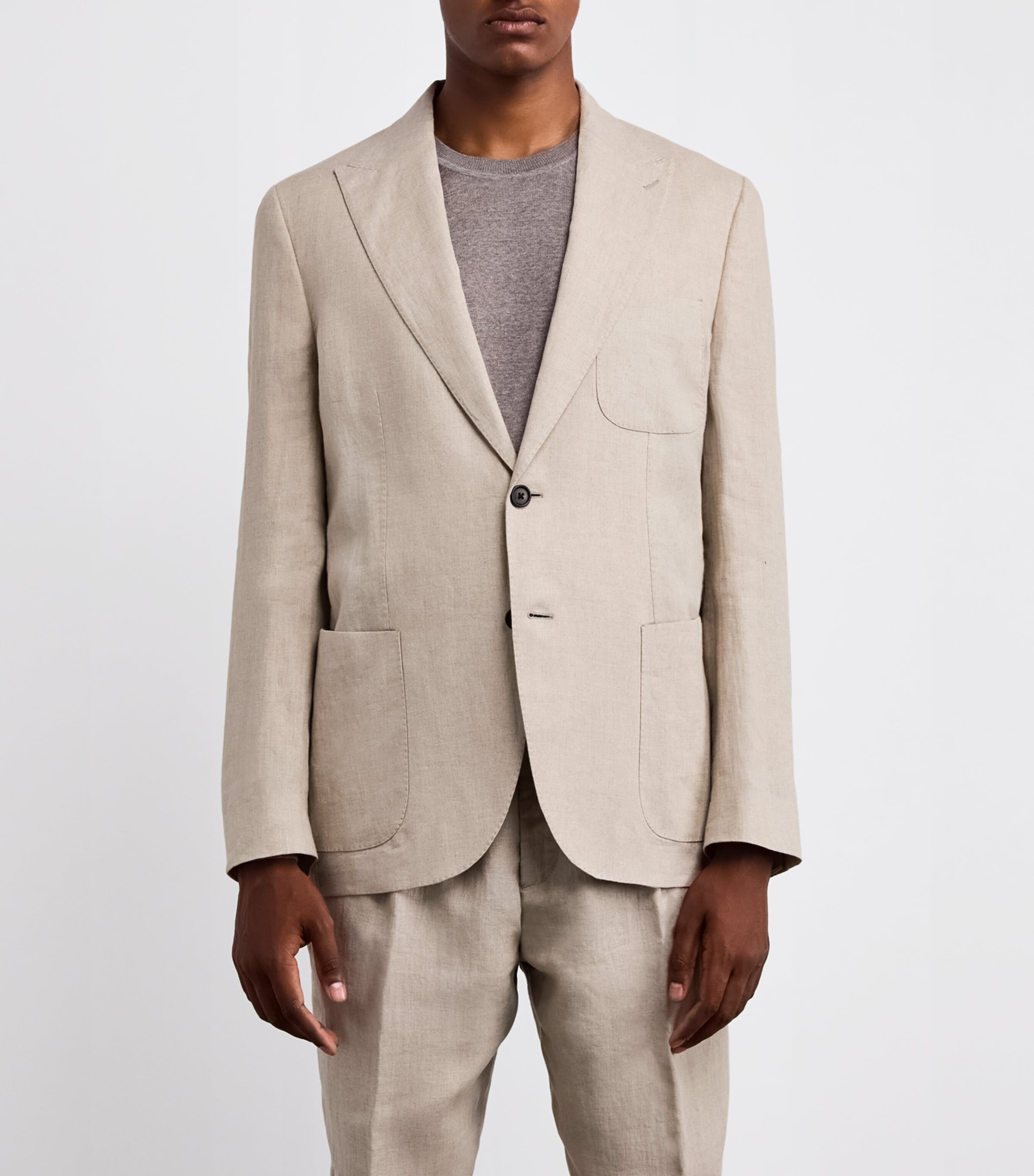 x Harrods Linen Blazer SABBIA Image 3