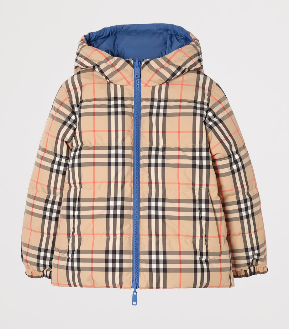 Burberry Kids Reversible Check Puffer Jacket (4-12 Years) Warm Cornflower Blue Image 3